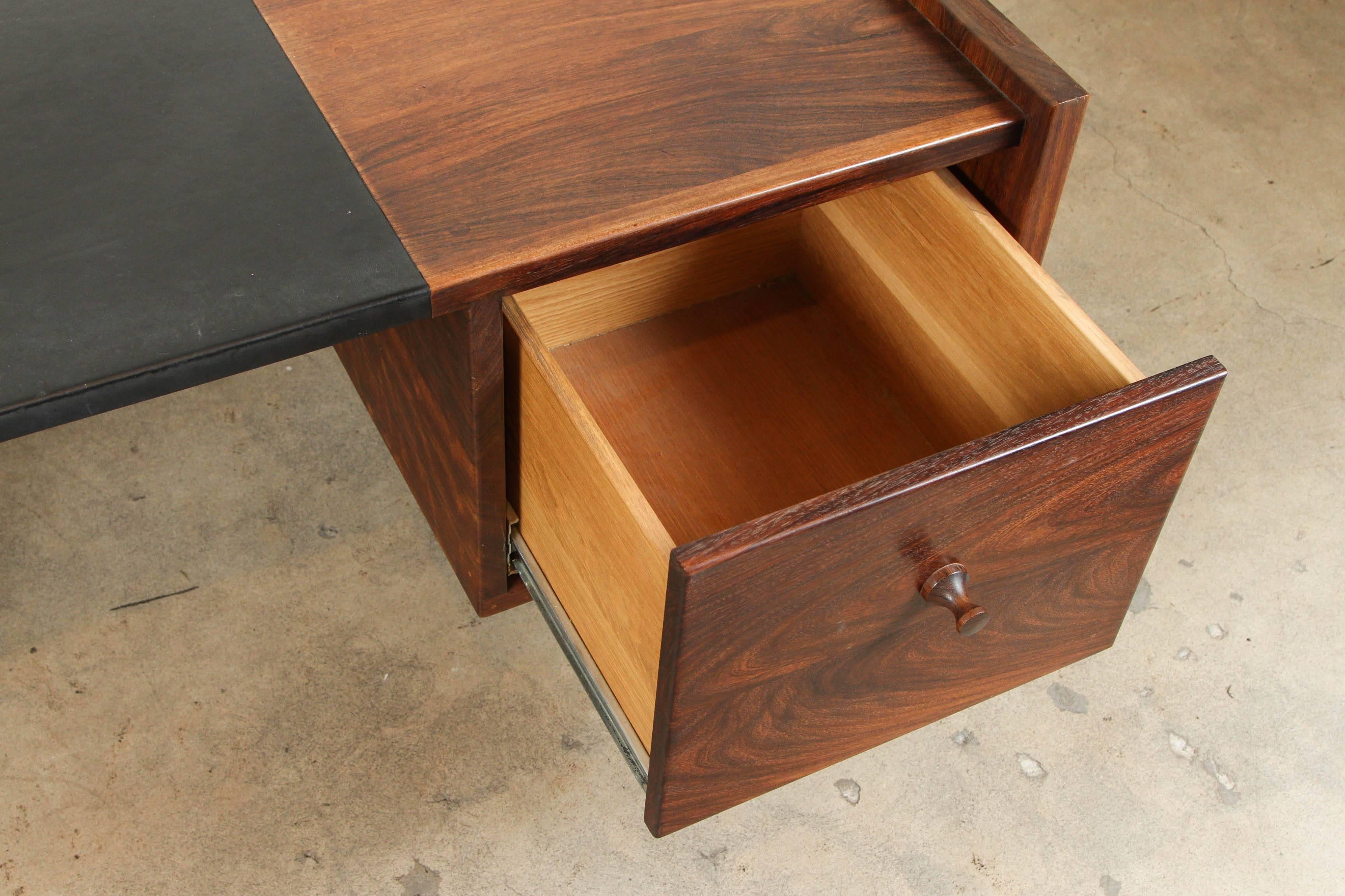 Solid Walnut and Leather Desk by John Nyquist 1