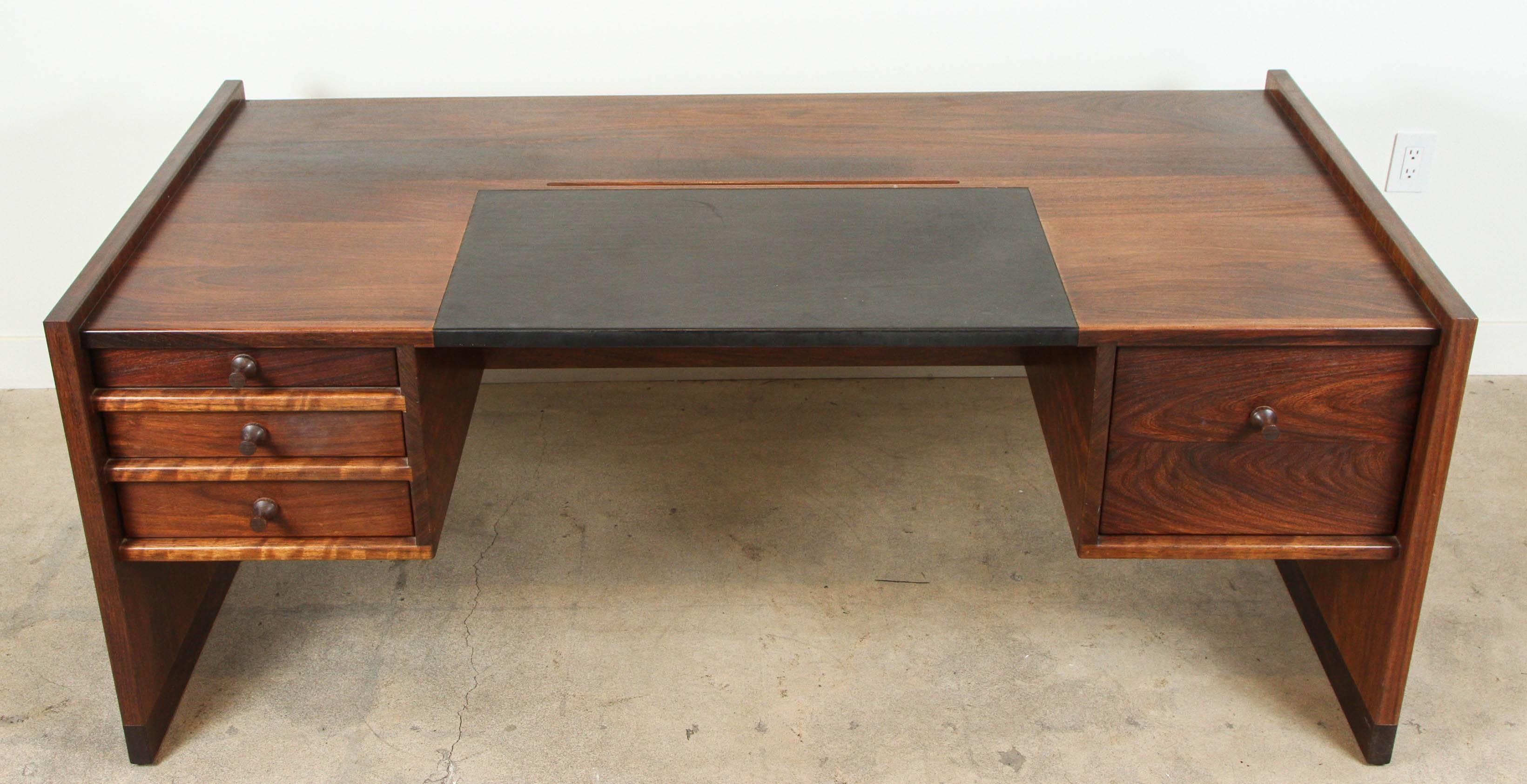 Solid Walnut and Leather Desk by John Nyquist 2