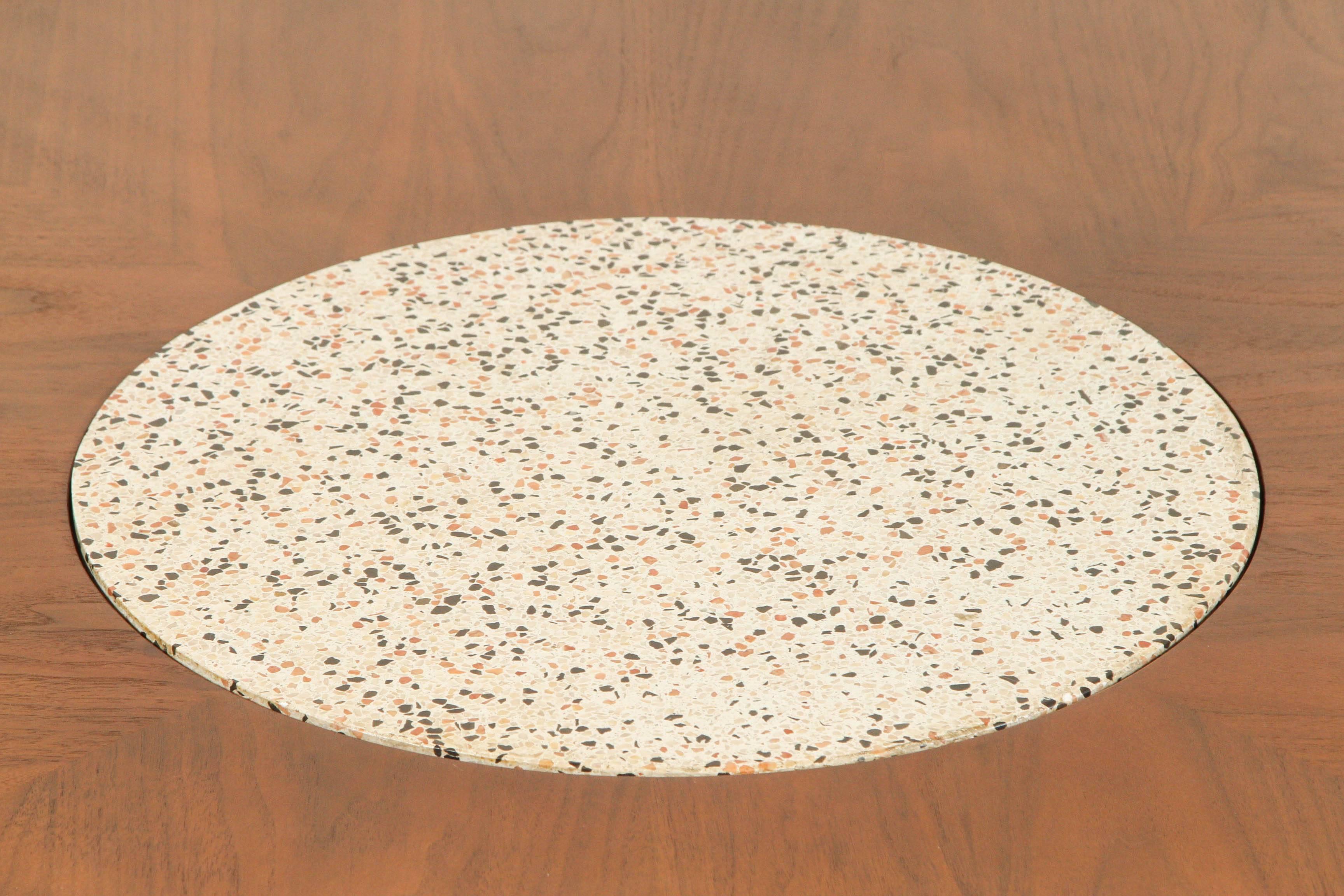 Mid-Century Modern Terrazzo and Walnut Coffee Table by Harvey Probber