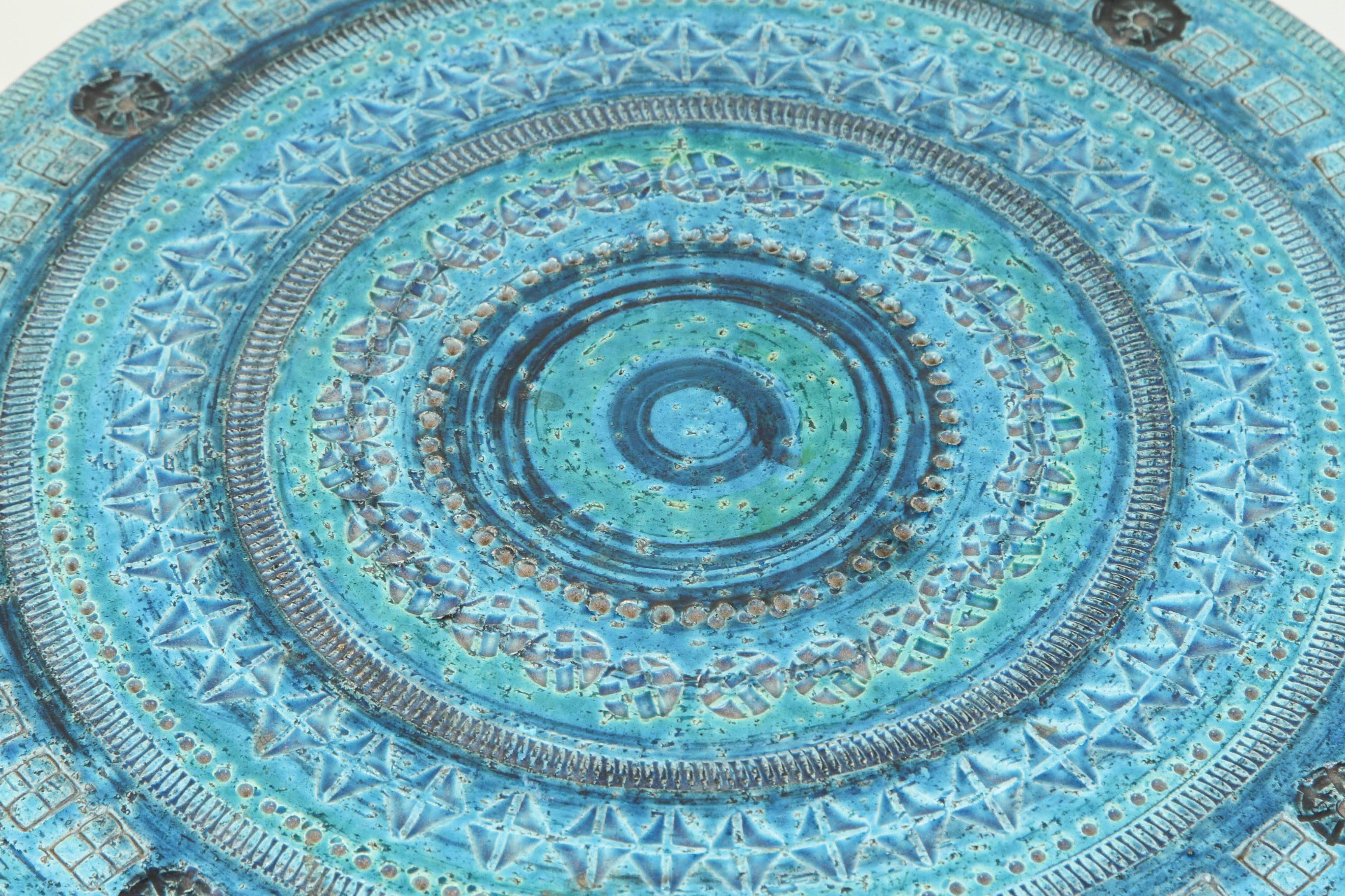 Rimini Blue Ceramic Side Table by Aldo Londi for Bitossi In Excellent Condition In Los Angeles, CA