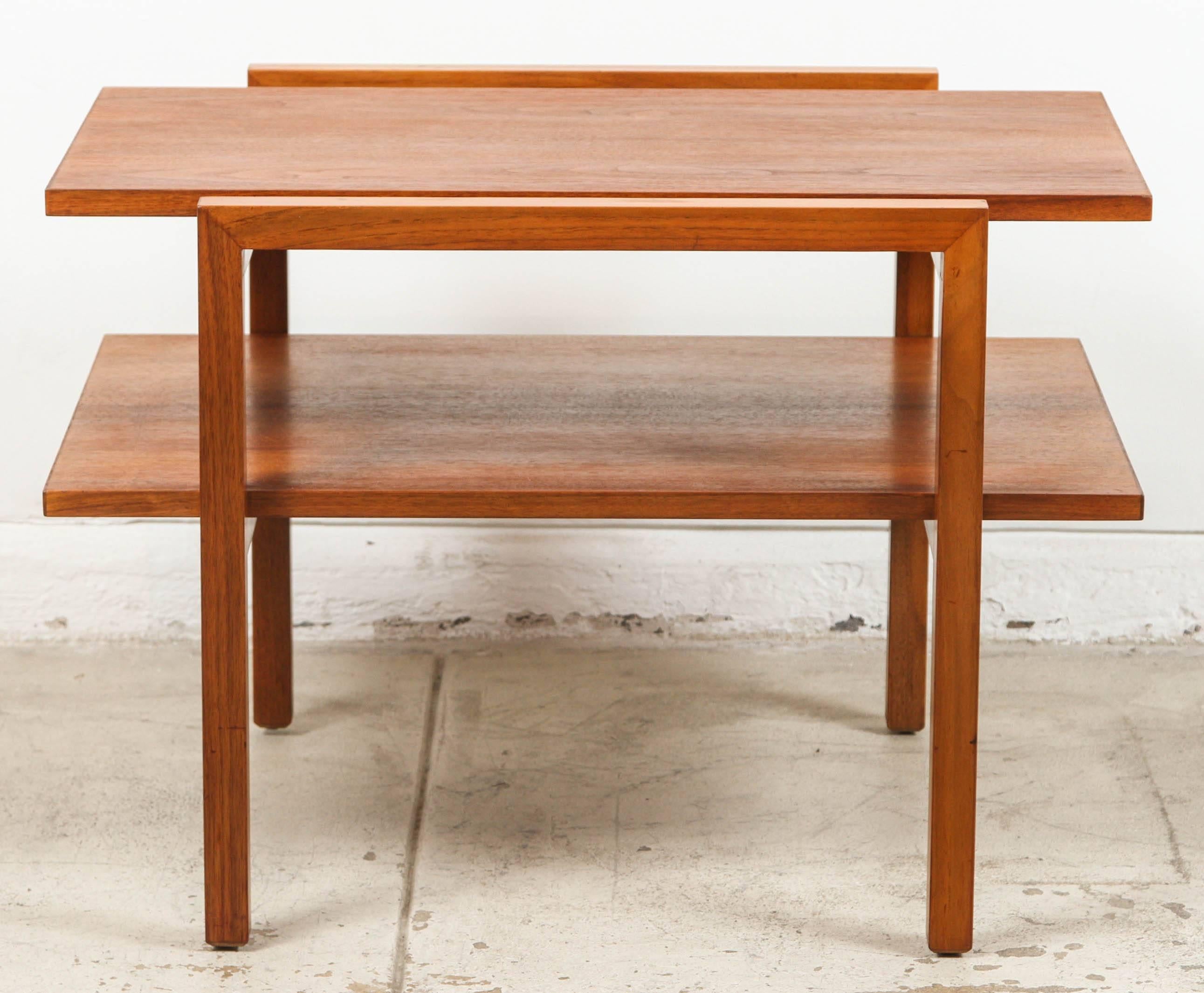 Walnut two-tier magazine table by Greta Magnusson Grossman for Glenn of California. Amazing original condition. Designed 1954.
