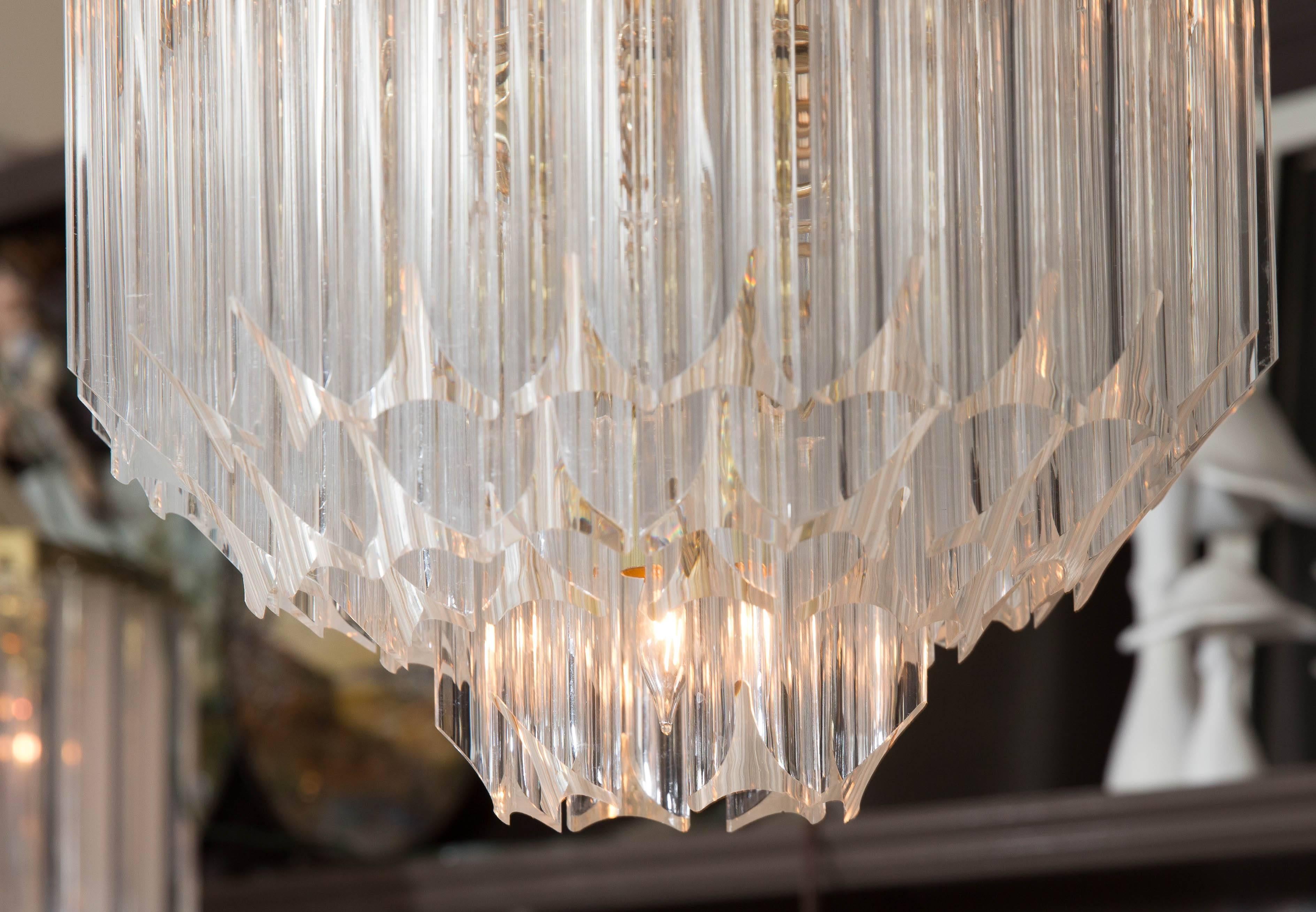 Mid-20th Century Attractive Mid-Century Lucite Chandelier For Sale