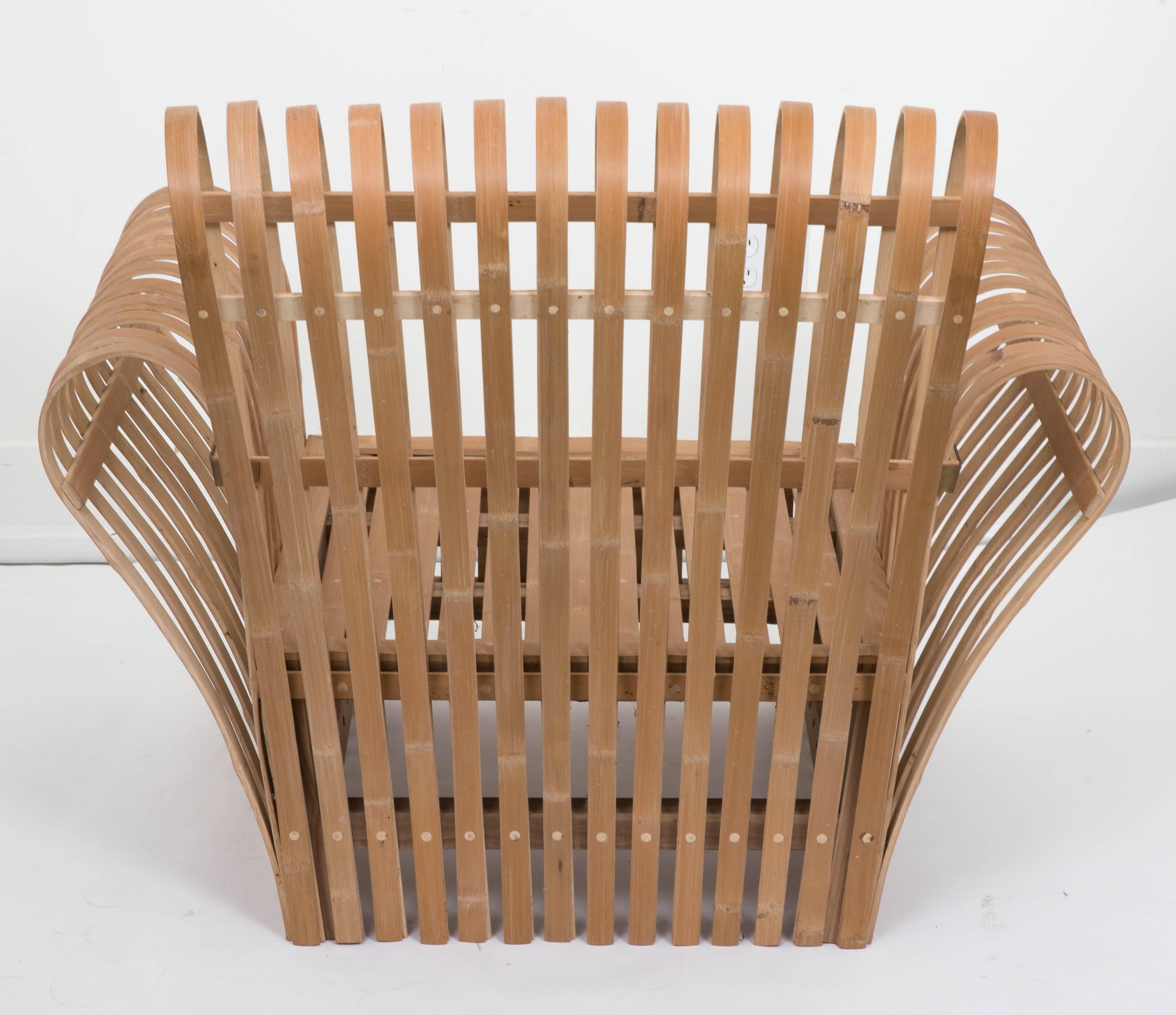 Bamboo Slat Lounge Chair For Sale 2