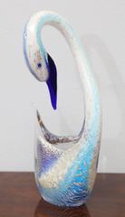 Murano Blue Swan Figure