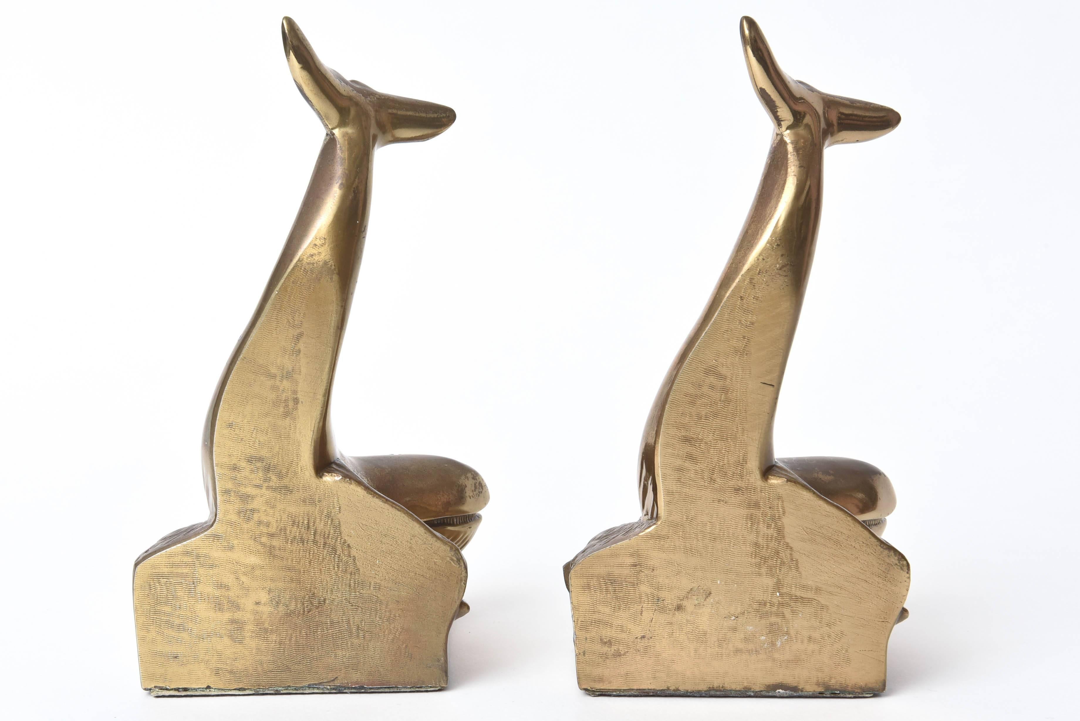 Hand-Crafted Pair of Whale Bookends, Vintage Brass with Great Detail