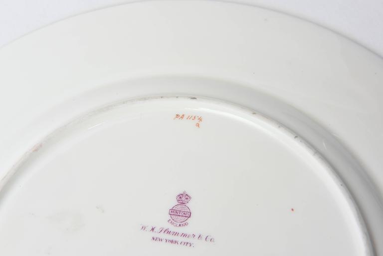 Hand-Crafted 12 Antique Minton England Elaborate Cobalt Jewel & Gilt Encrusted Dinner Plates For Sale