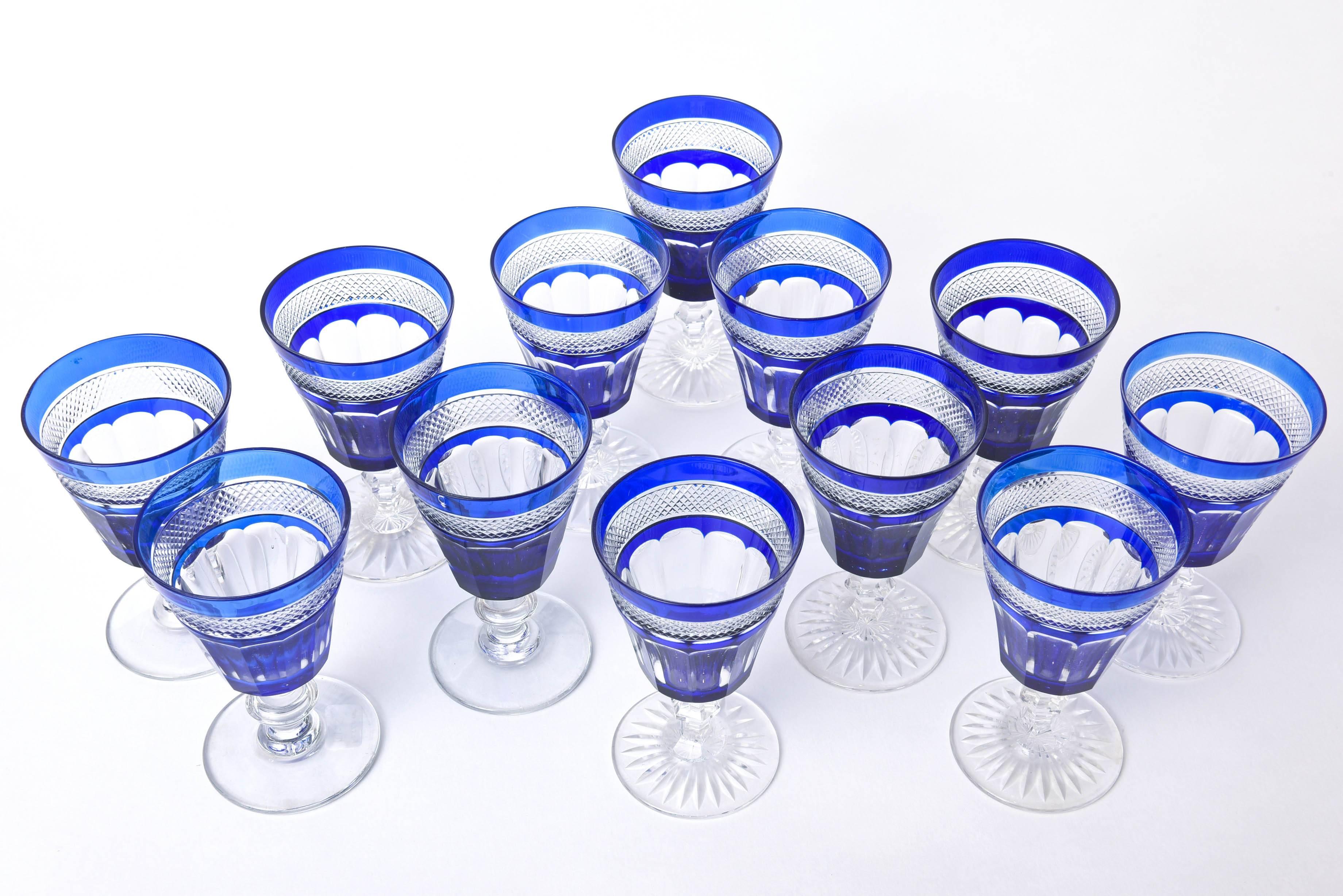 cobalt blue wine glasses vintage