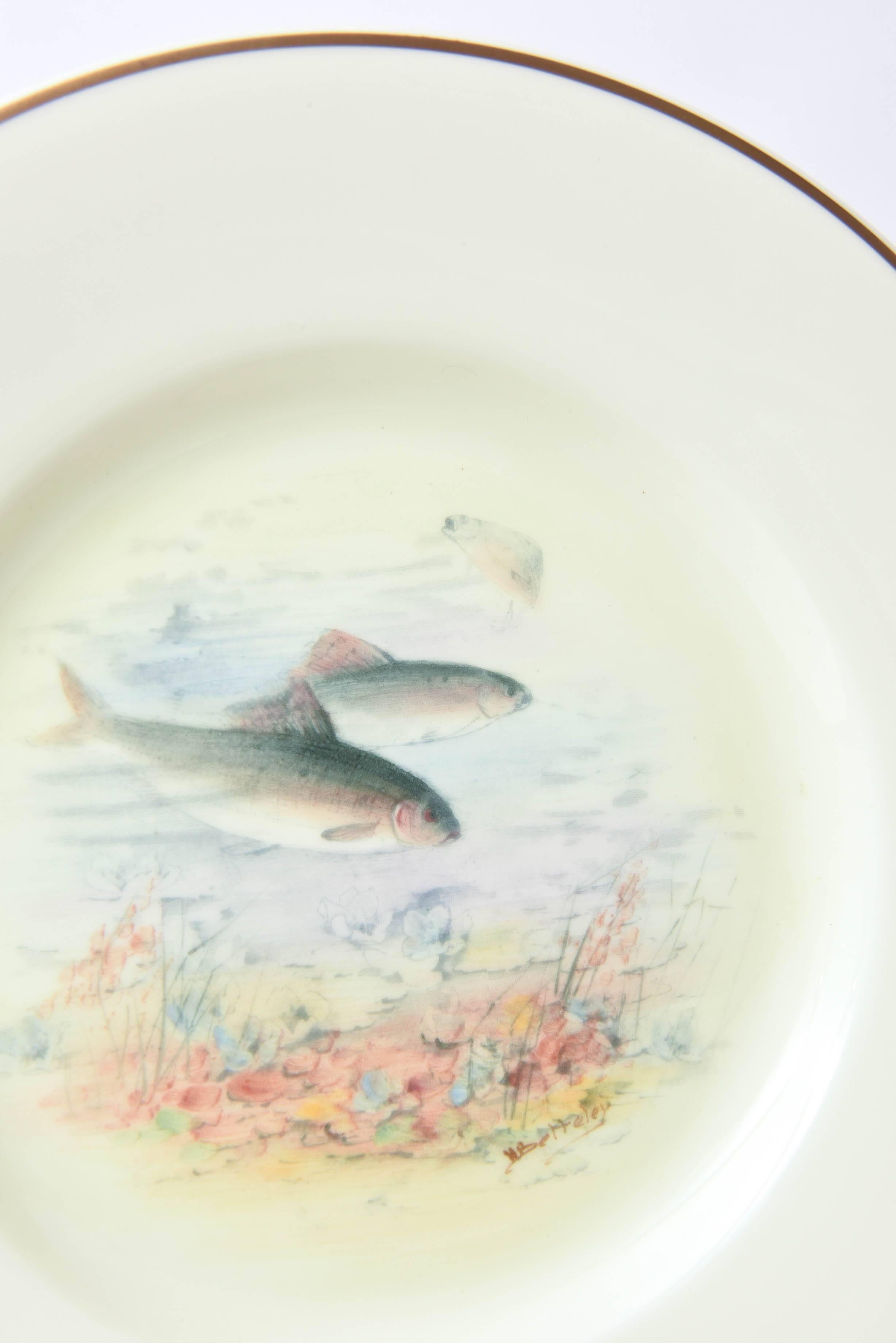 antique fish plates