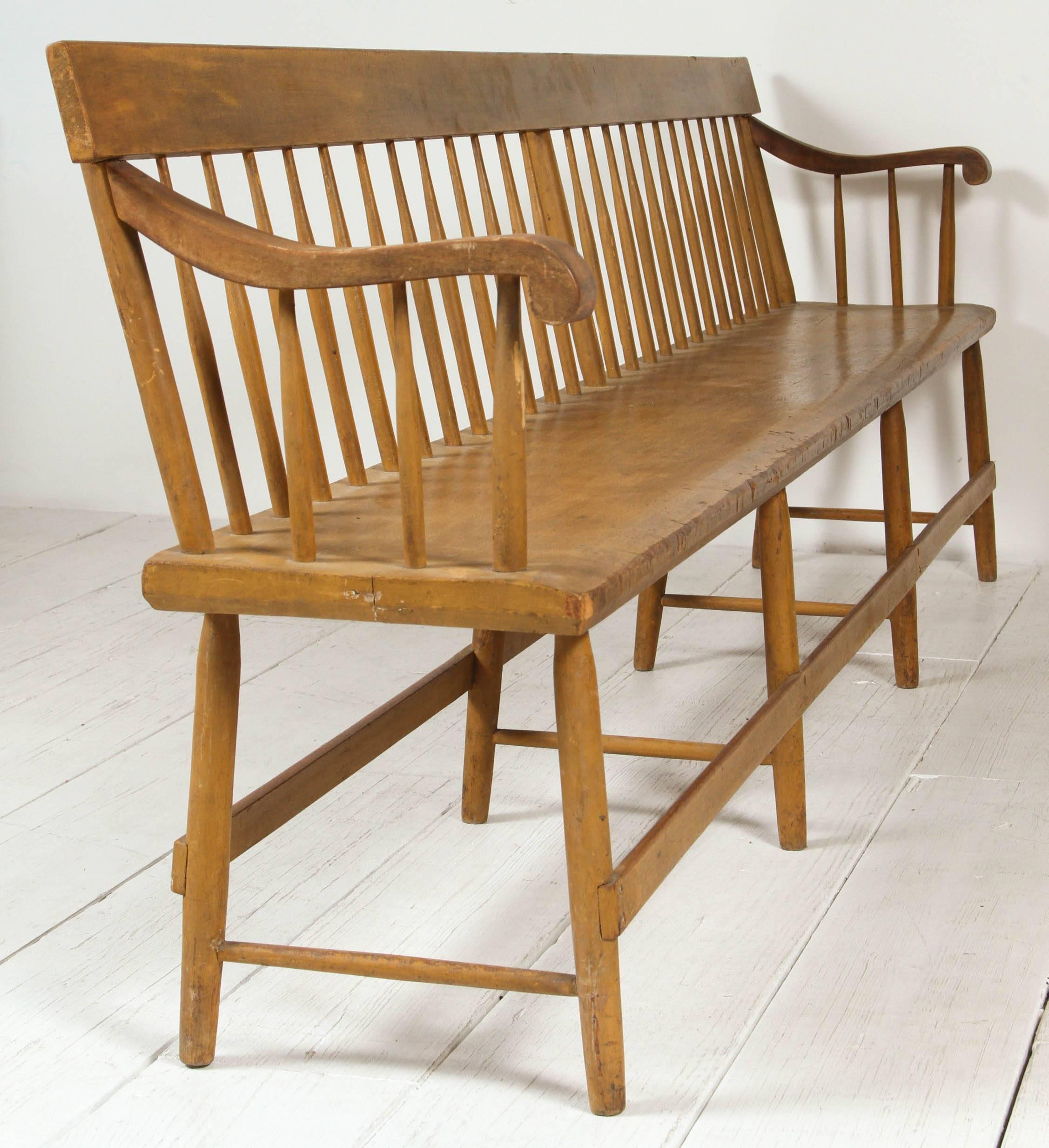 American Long Spindle Back Deacon Bench
