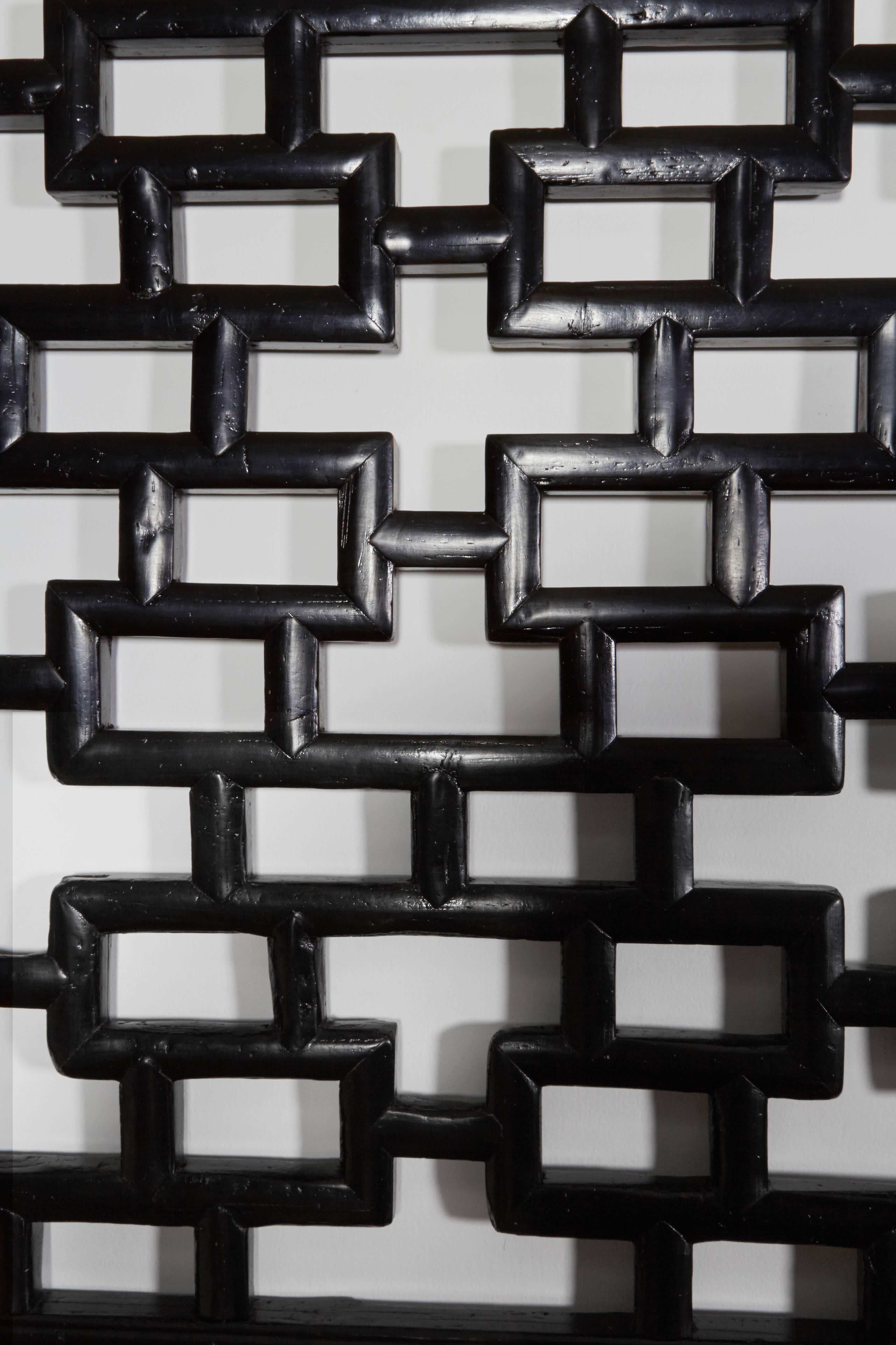 Chinese Lacquered Lattice Wall Panel