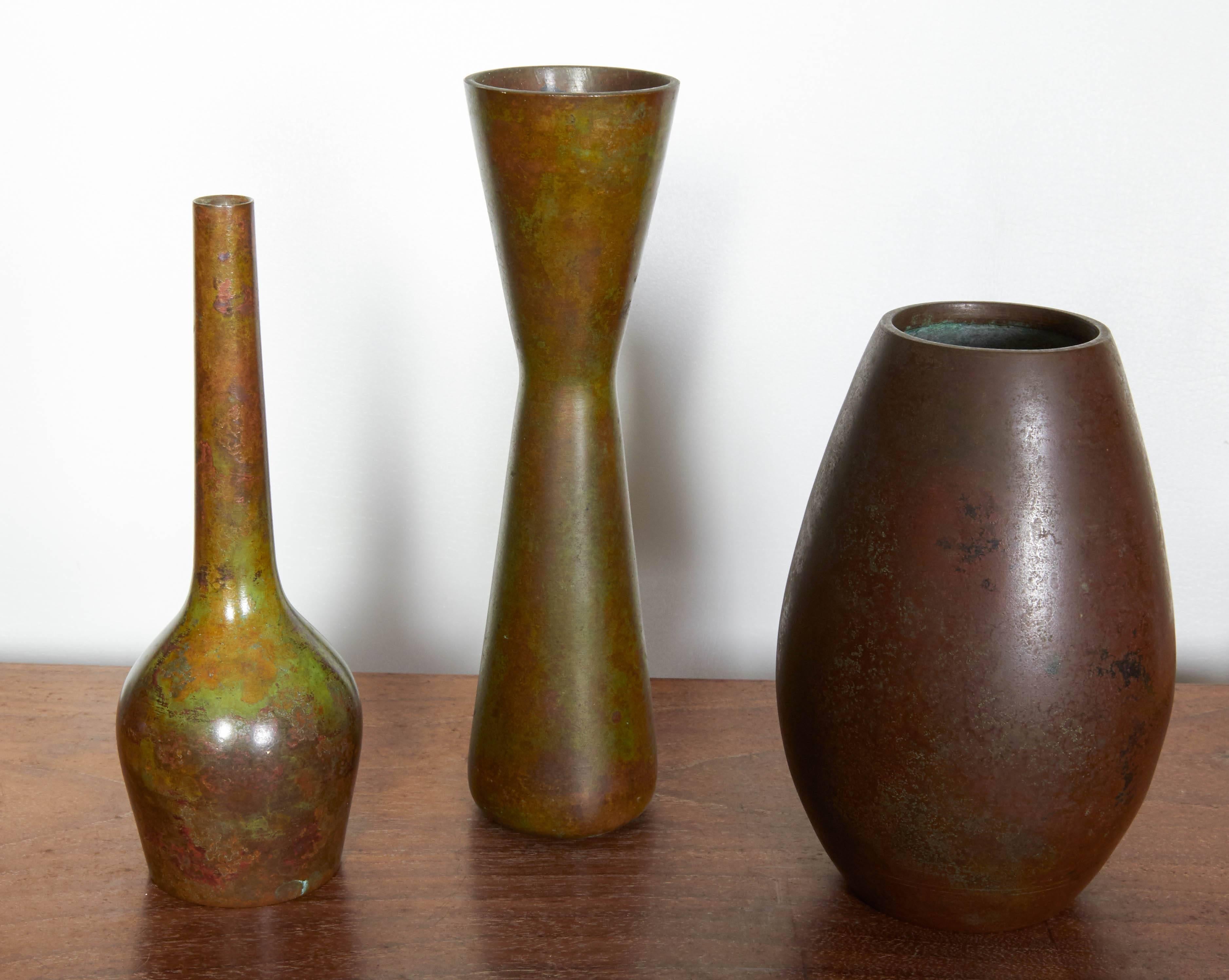 Collection of Brass Japanese Vases 1