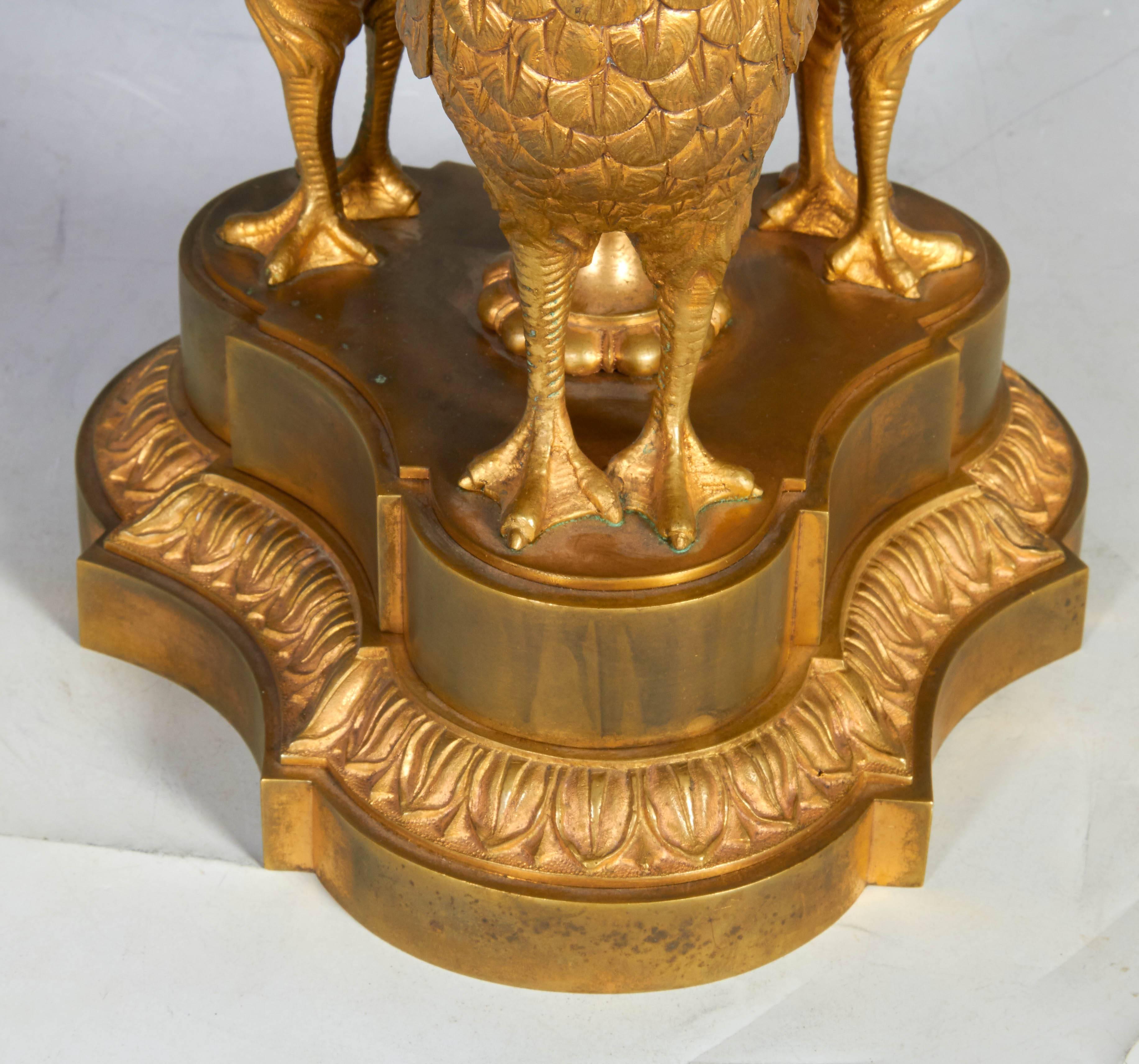 Empire Russian Ormolu and Amethyst Glass Swan Centerpiece, Atb Imperial Russian Glass