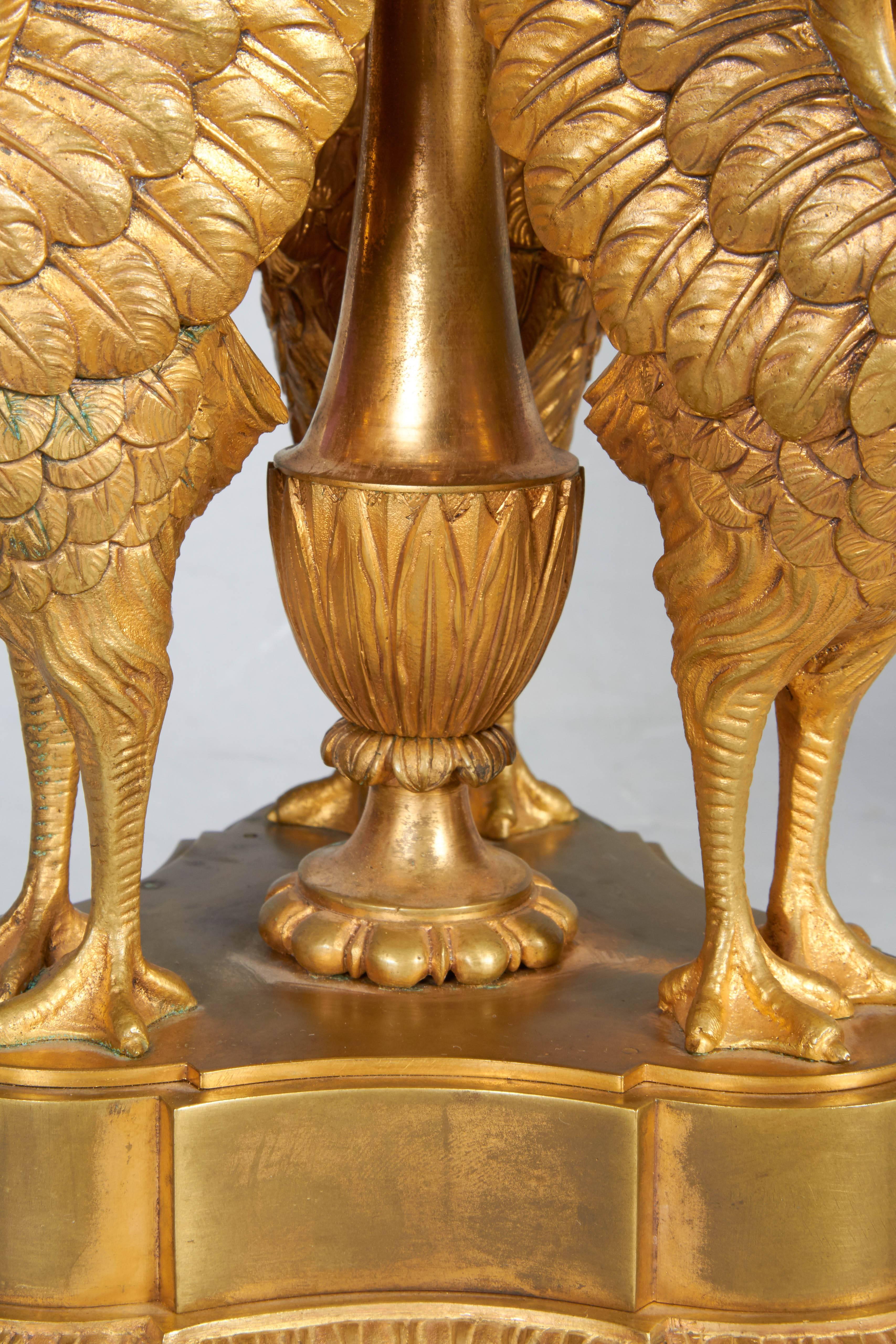 Russian Ormolu and Amethyst Glass Swan Centerpiece, Atb Imperial Russian Glass 1