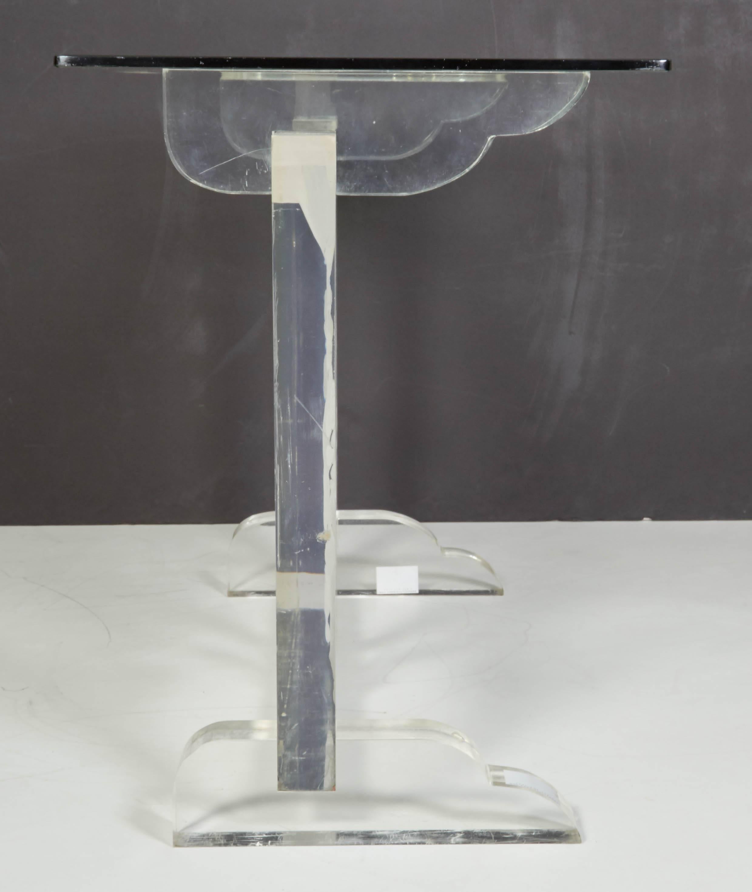 Italian Lucite and Glass Top Console For Sale 3