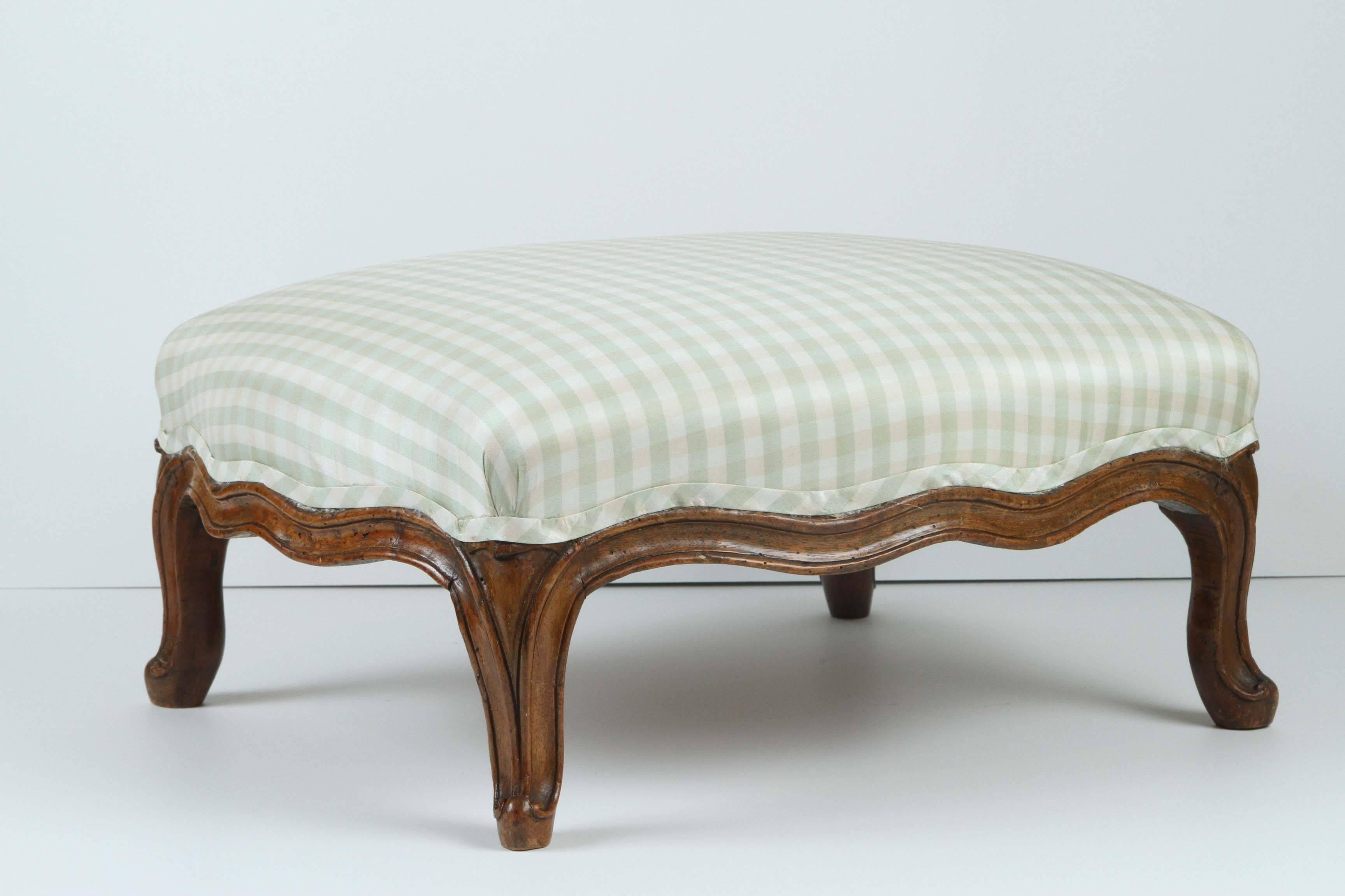 Carved French Louis XV Footstool, 18th Century