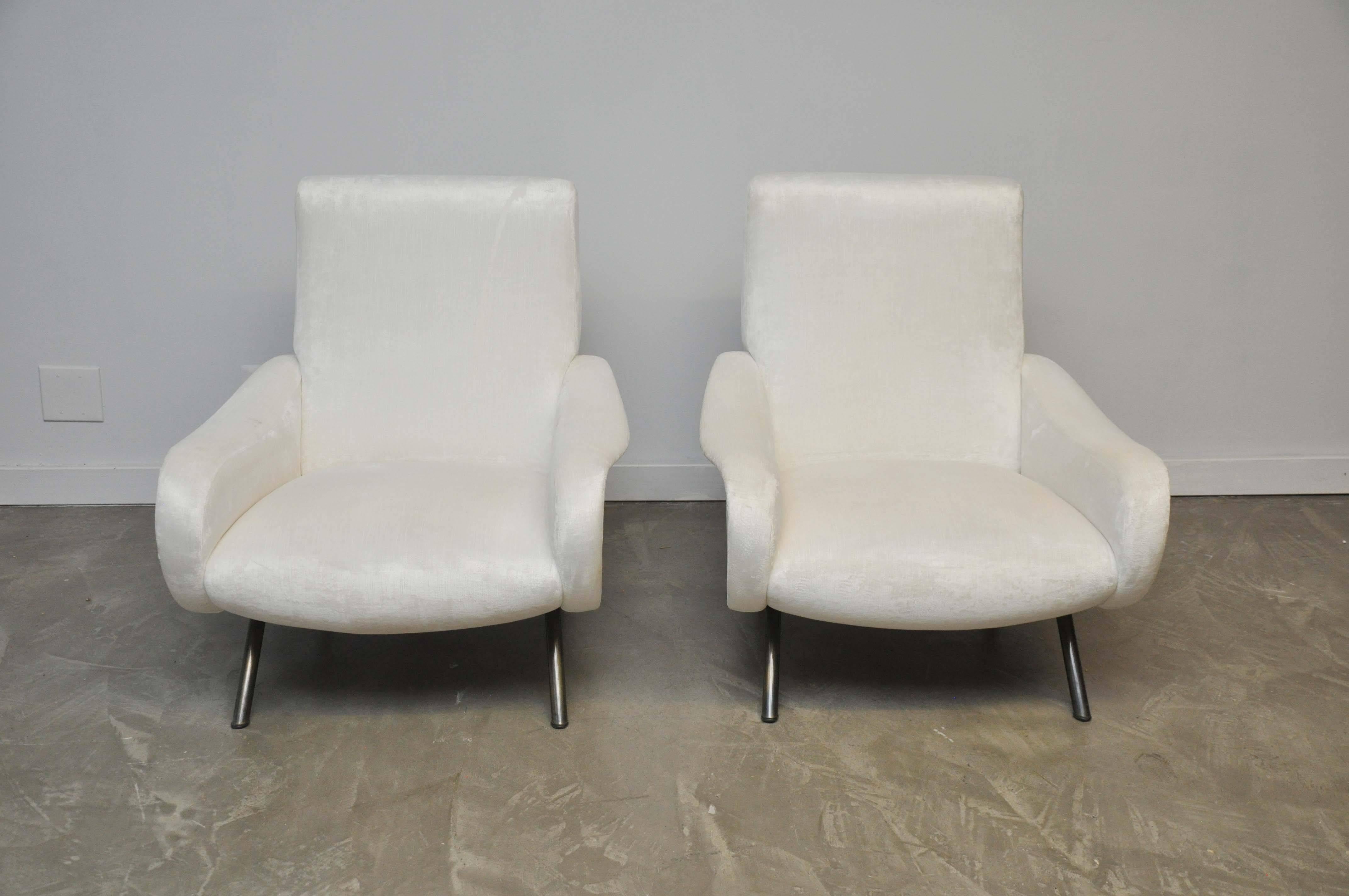 Marco Zanuso Pair of Vintage Lady Chairs In Excellent Condition In Chicago, IL