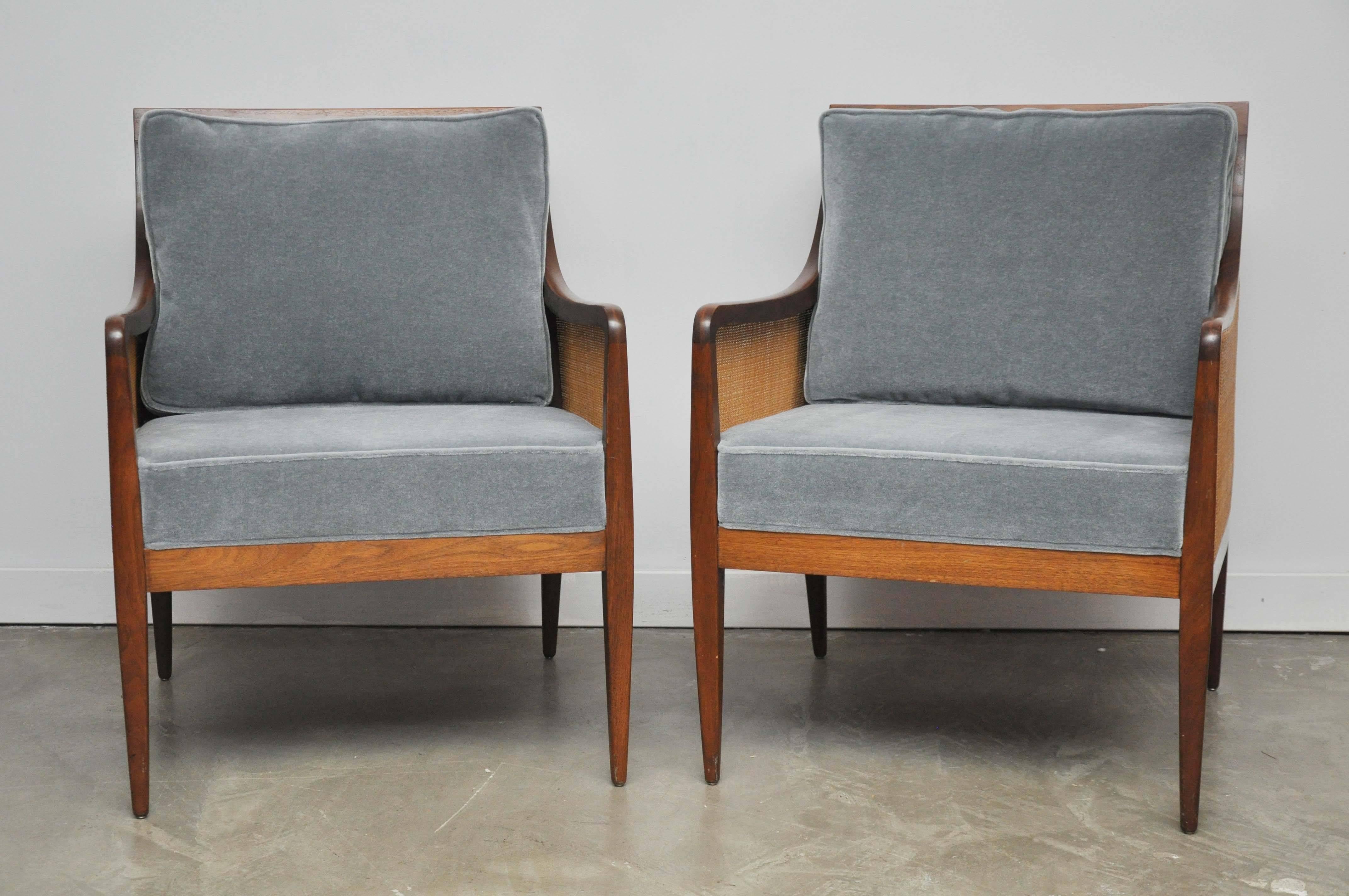 Mid-Century Modern Cane Lounge Chairs by Milo Baughman for Directional