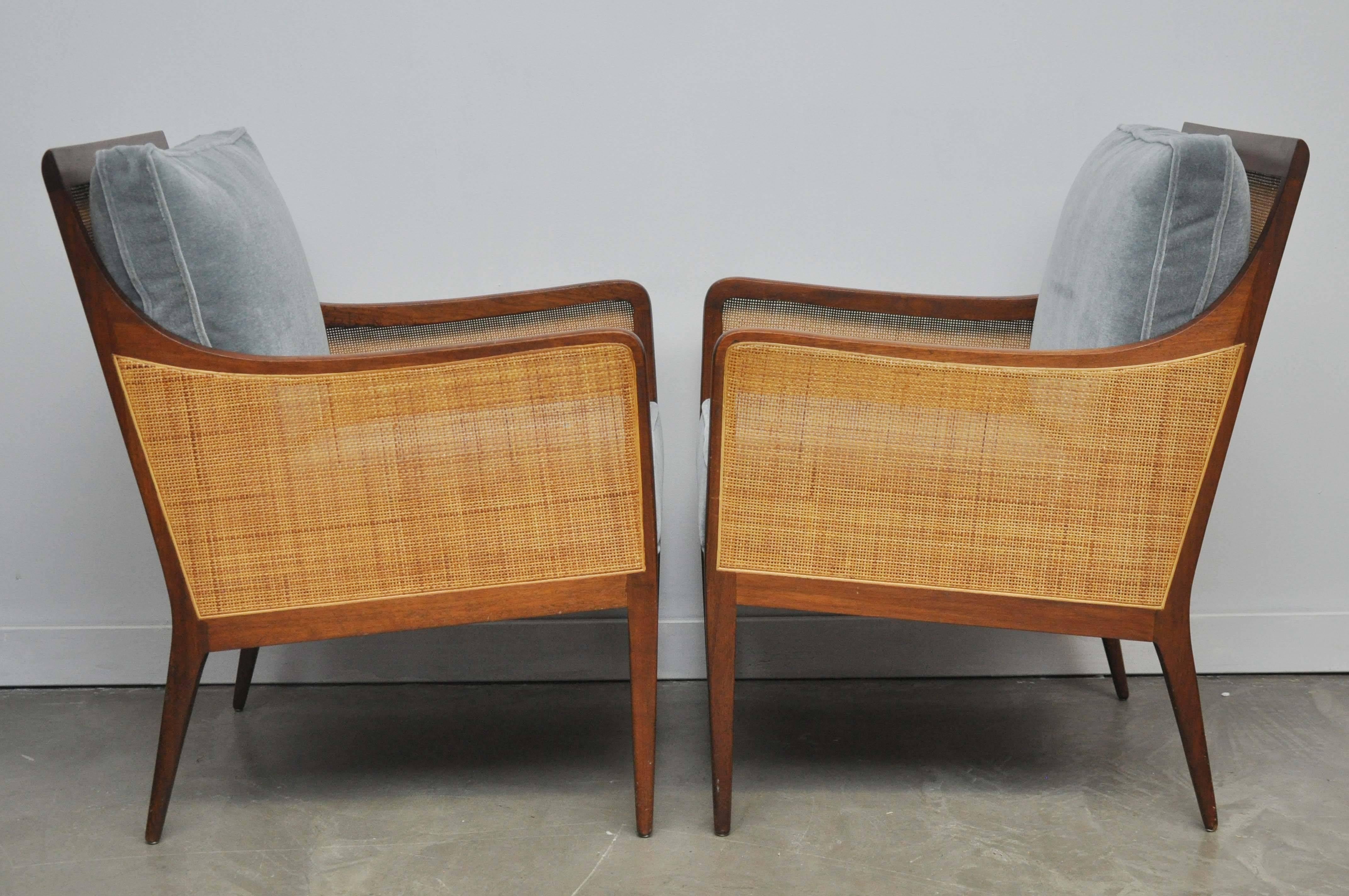 American Cane Lounge Chairs by Milo Baughman for Directional