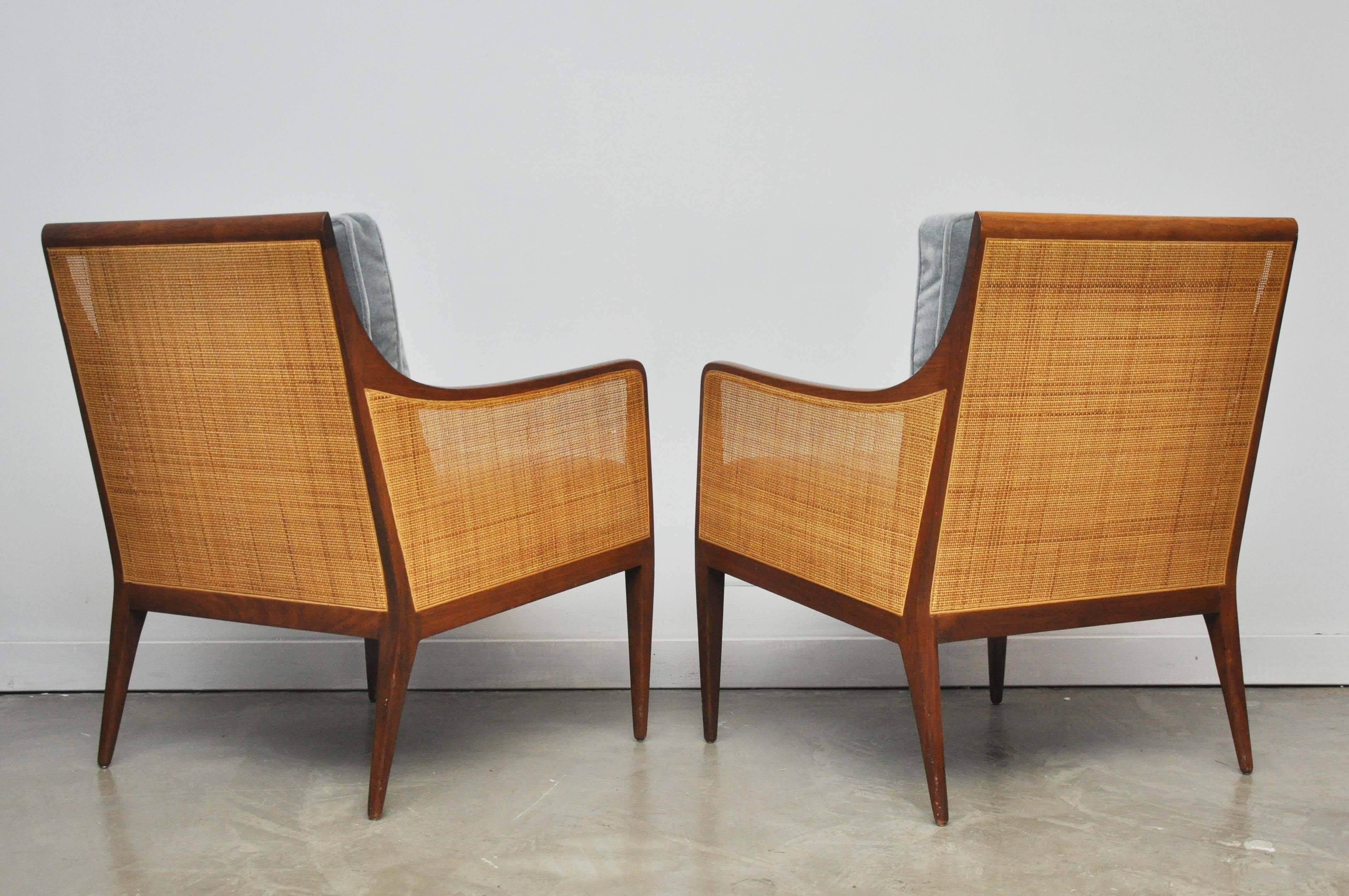20th Century Cane Lounge Chairs by Milo Baughman for Directional