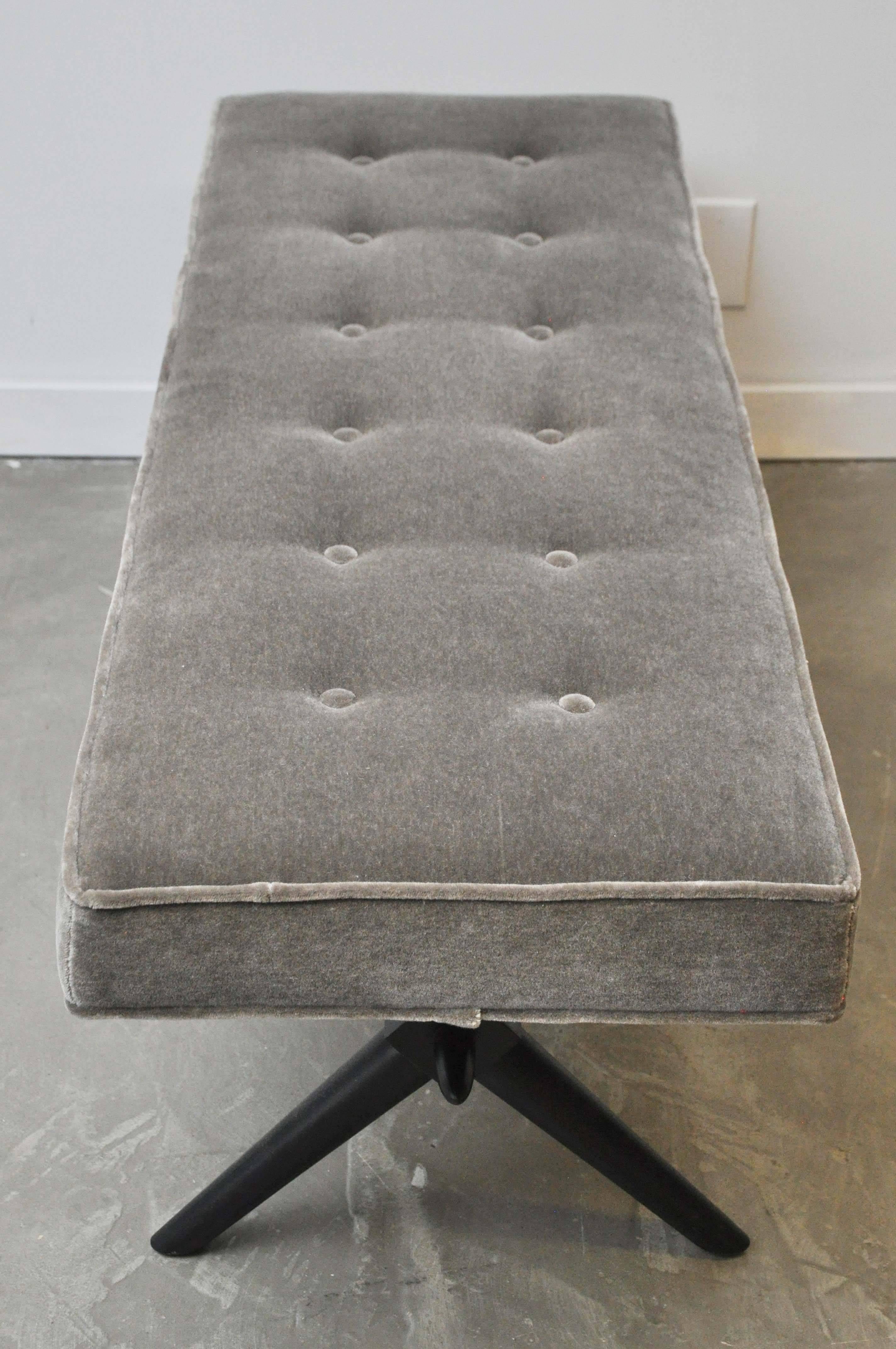 20th Century T.H. Robsjohn-Gibbings Triple X-Base Bench