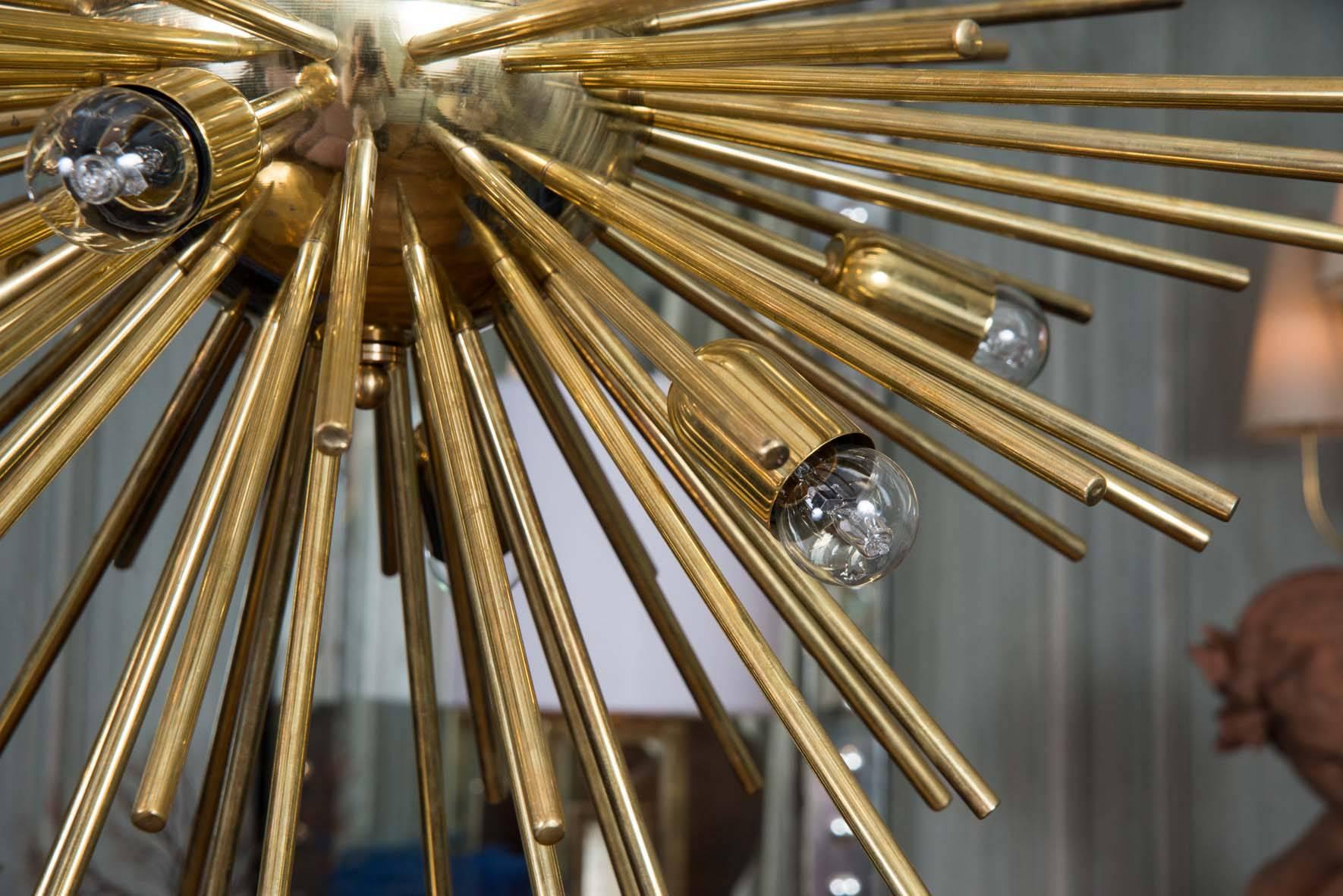 Late 20th Century Sputnik Brass Chandelier