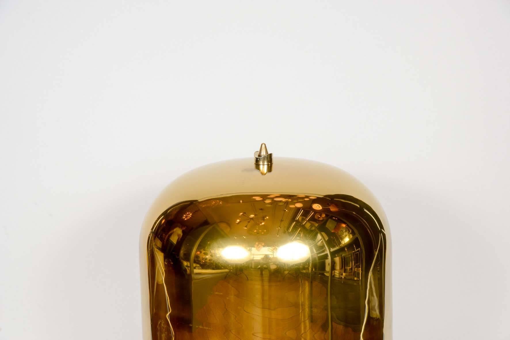 Mid-Century Modern Imposing Pair of Golden Murano Glass Lamps