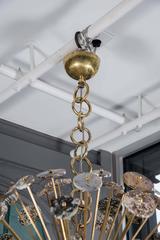 Brass and Ocean Jasper Oval Chandelier