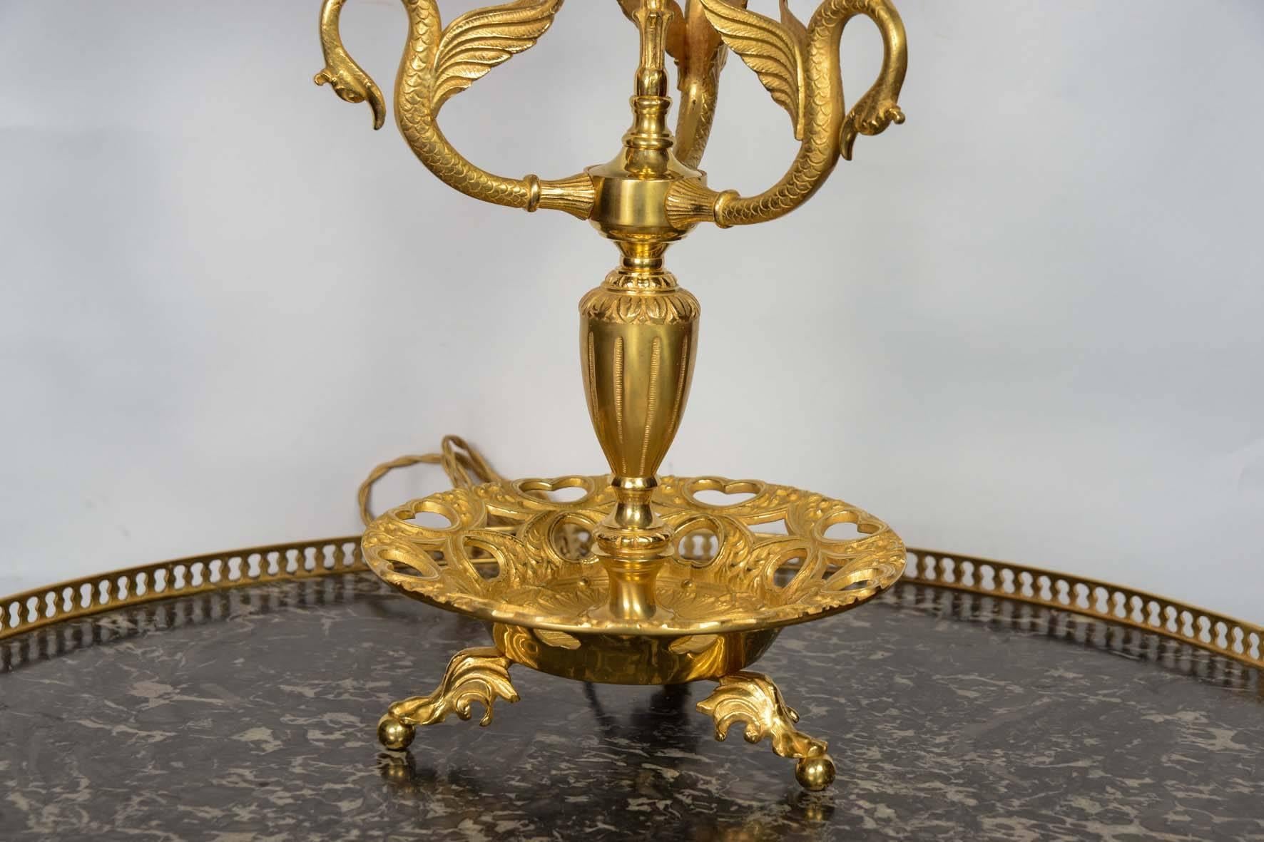 Gilt Pair of Gorgeous Bouillotte Lamp For Sale