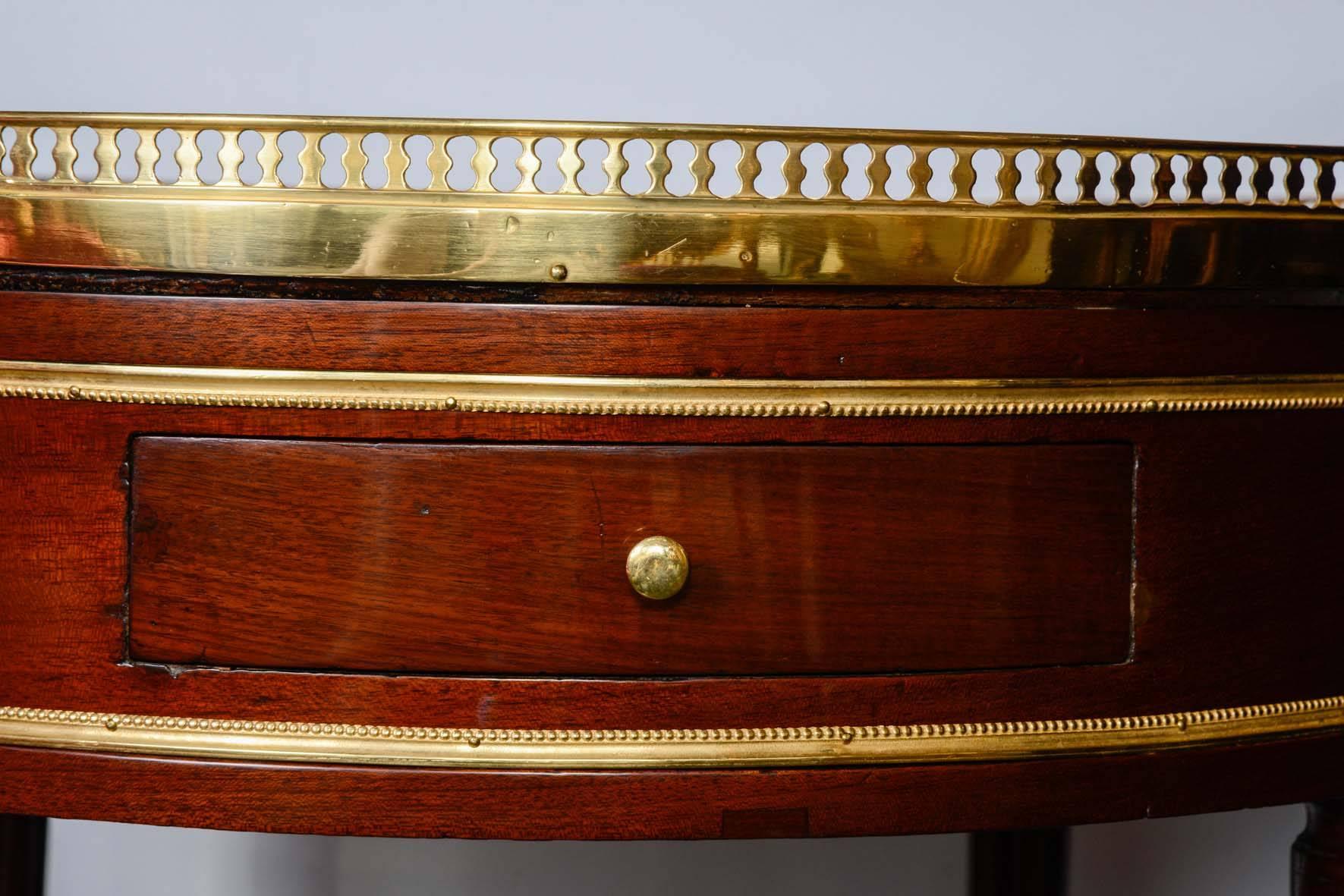 Leather Louis XVI Bouillotte Table For Sale