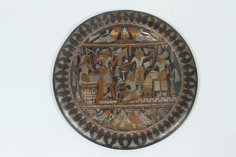 Egyptian Hanging Platter Tray at 1stDibs egyptian brass tray