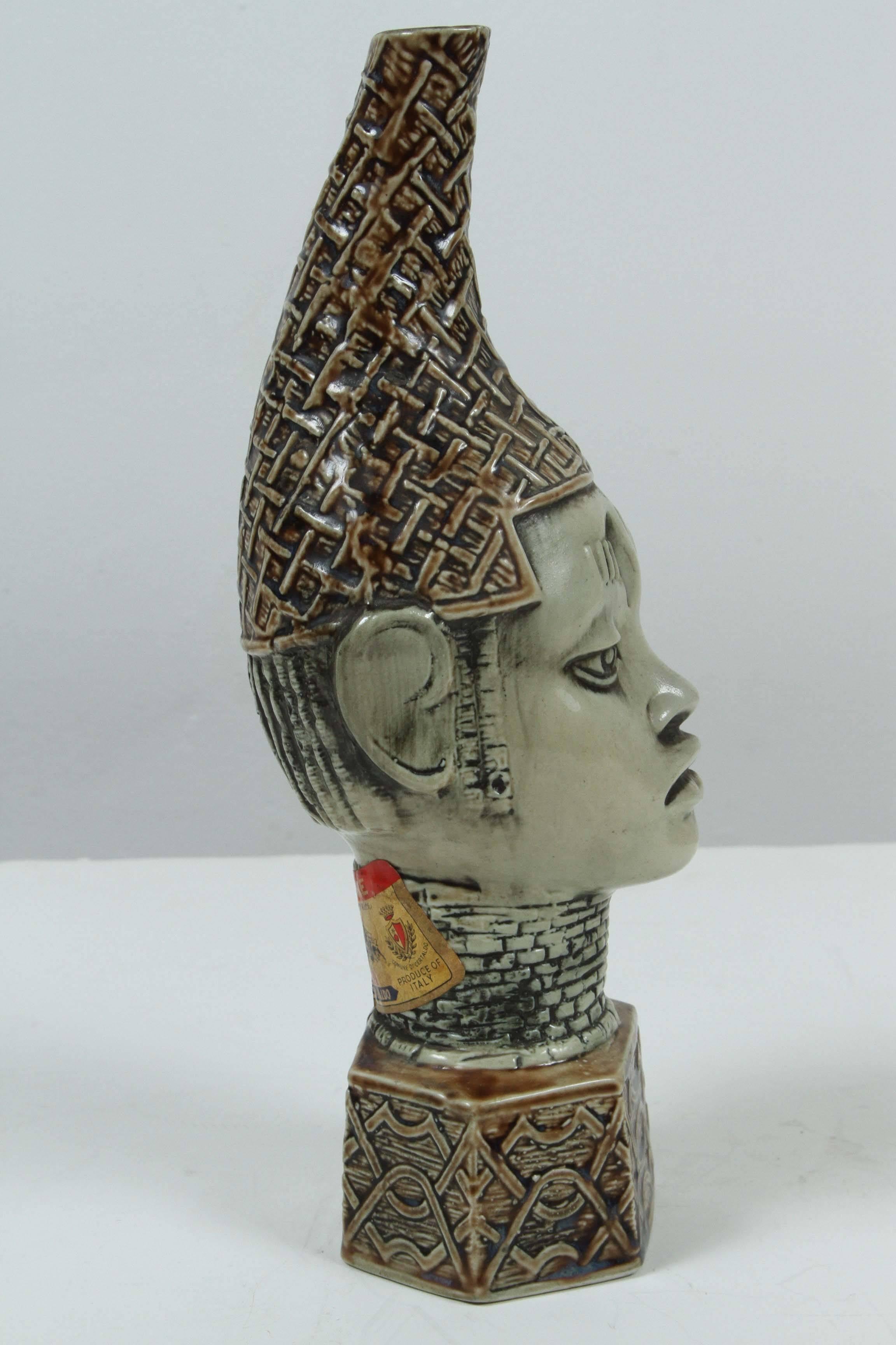 Italian African Benin Queen Mother Commemorative Ceramic Head by the Edo people