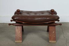 Pair of Vintage Moroccan Brown Camel Saddle Stools