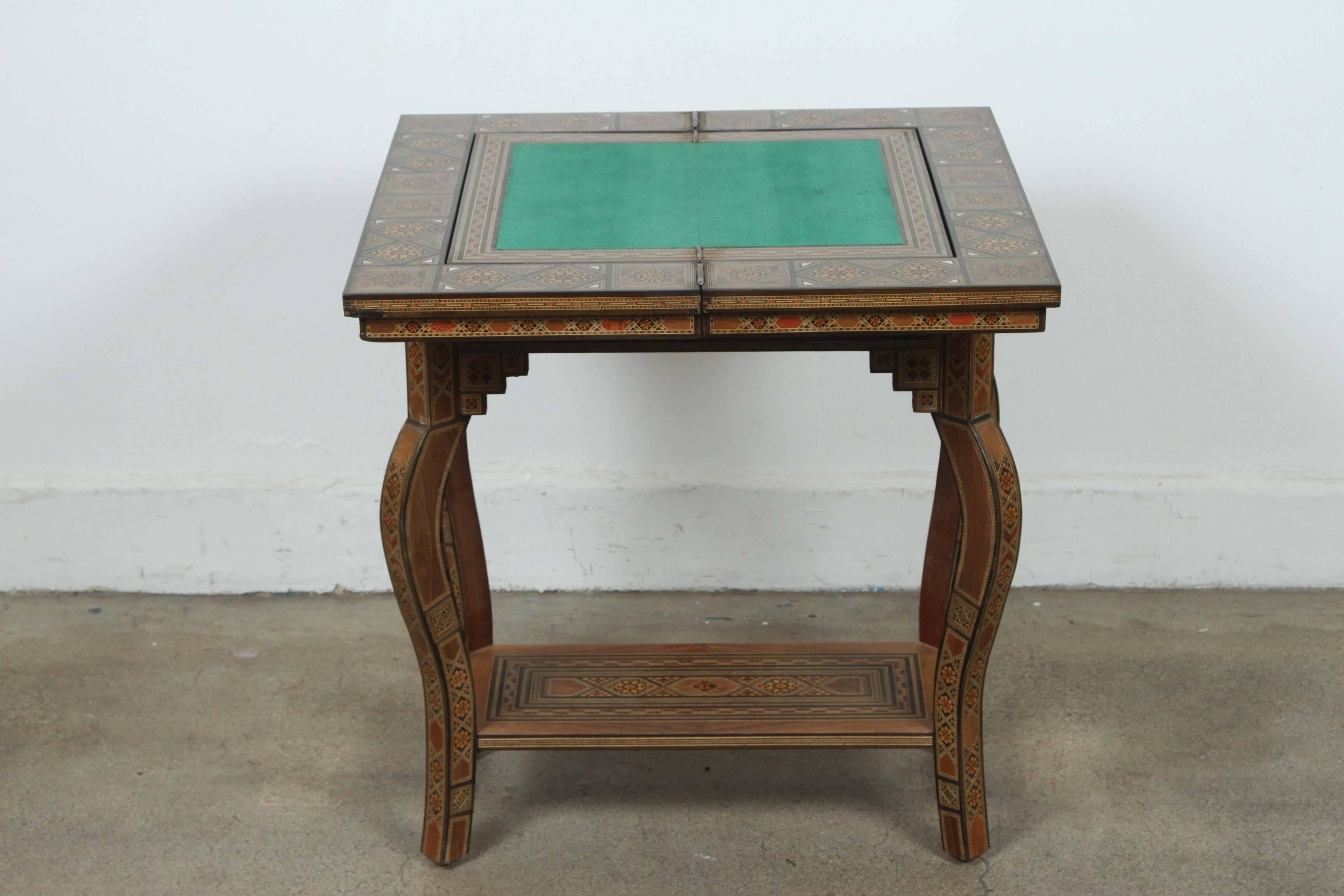 Moorish Syrian Inlaid Marquetry Game Table