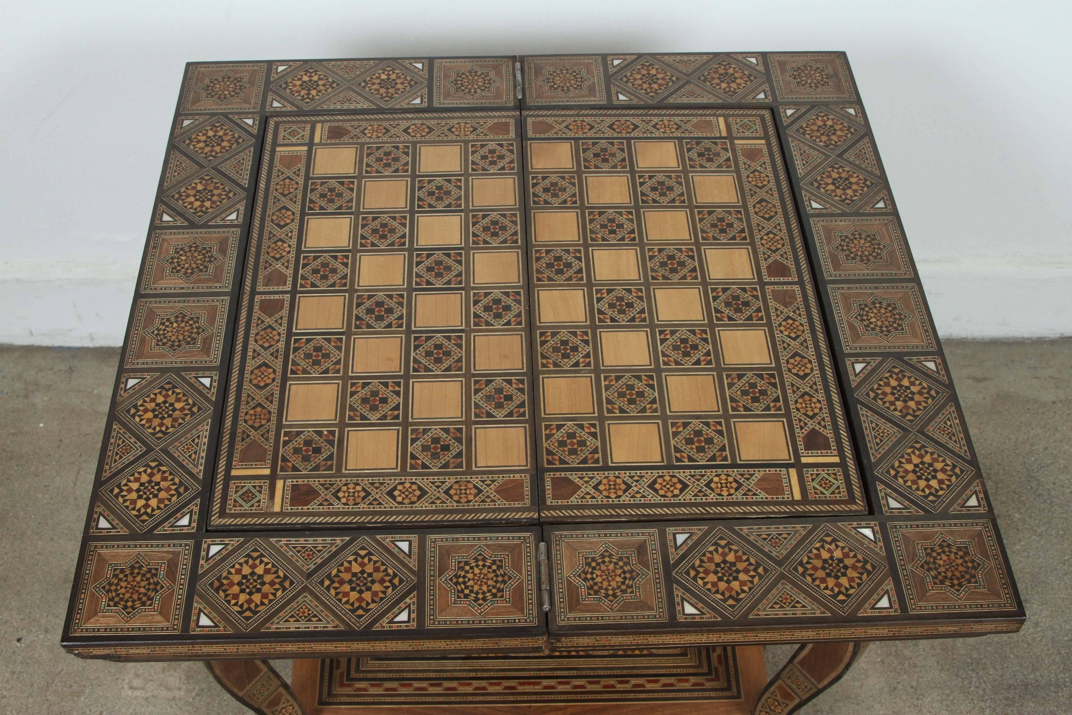 20th Century Syrian Inlaid Marquetry Game Table