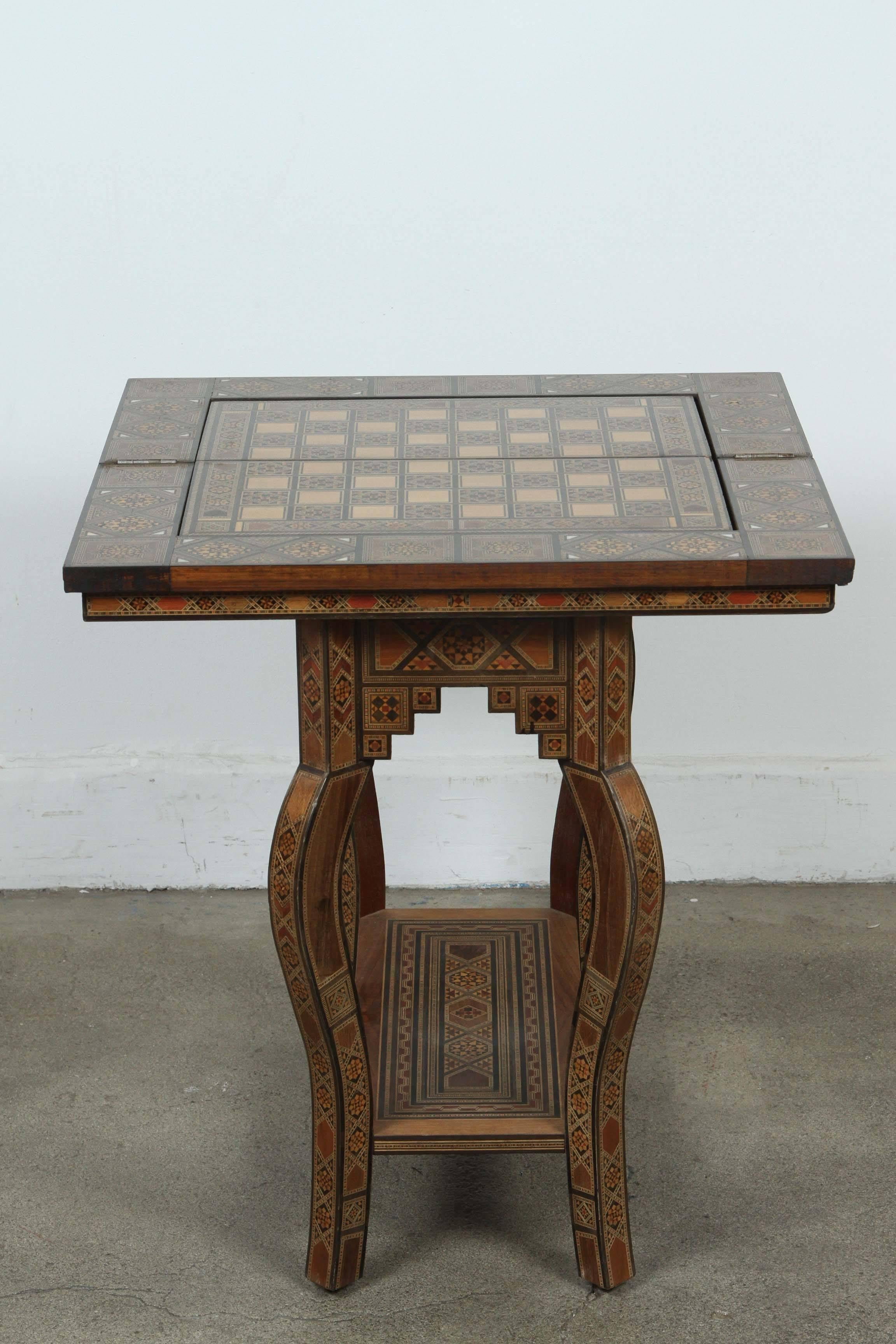 Syrian Inlaid Marquetry Game Table 3