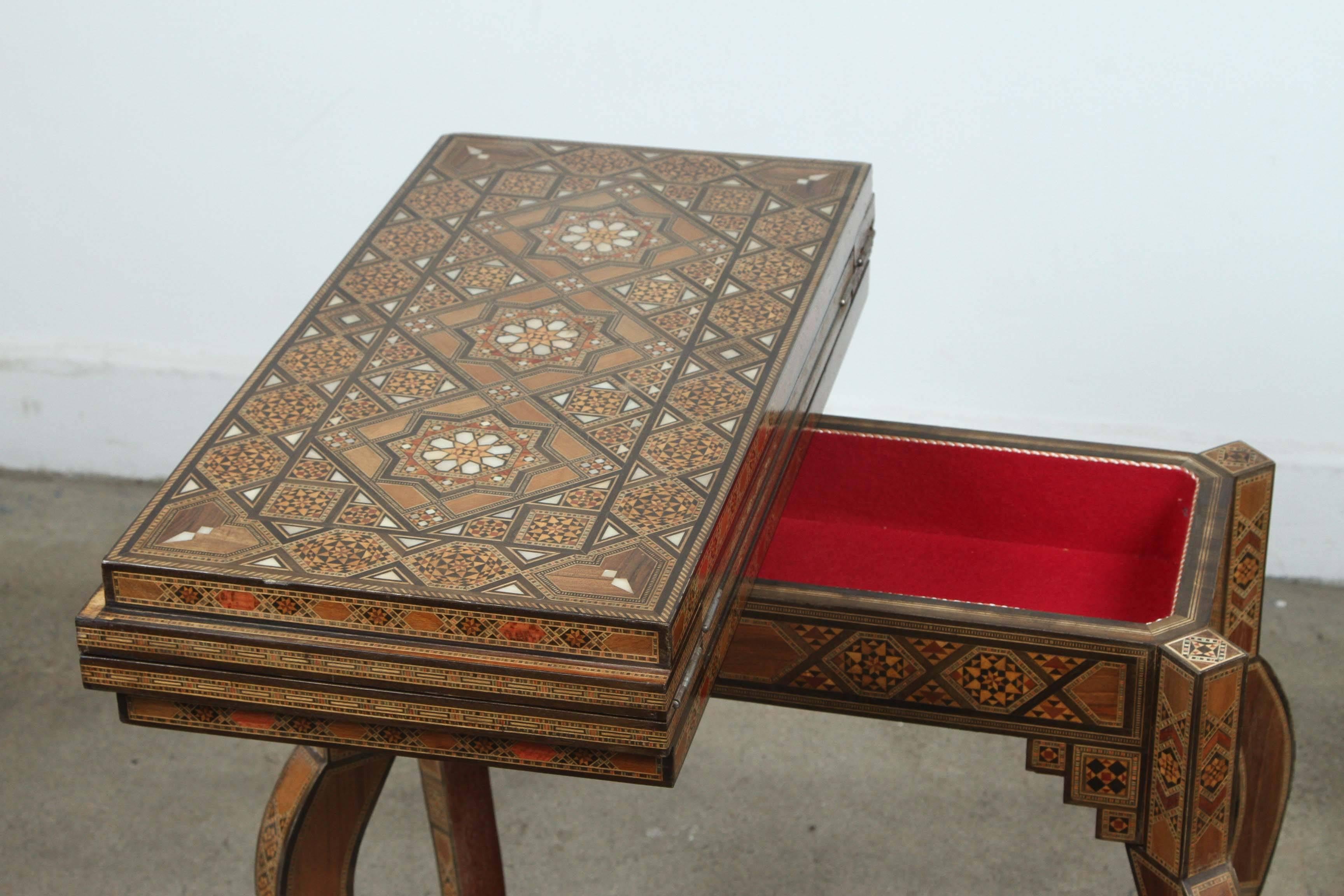 Syrian Inlaid Marquetry Game Table 4