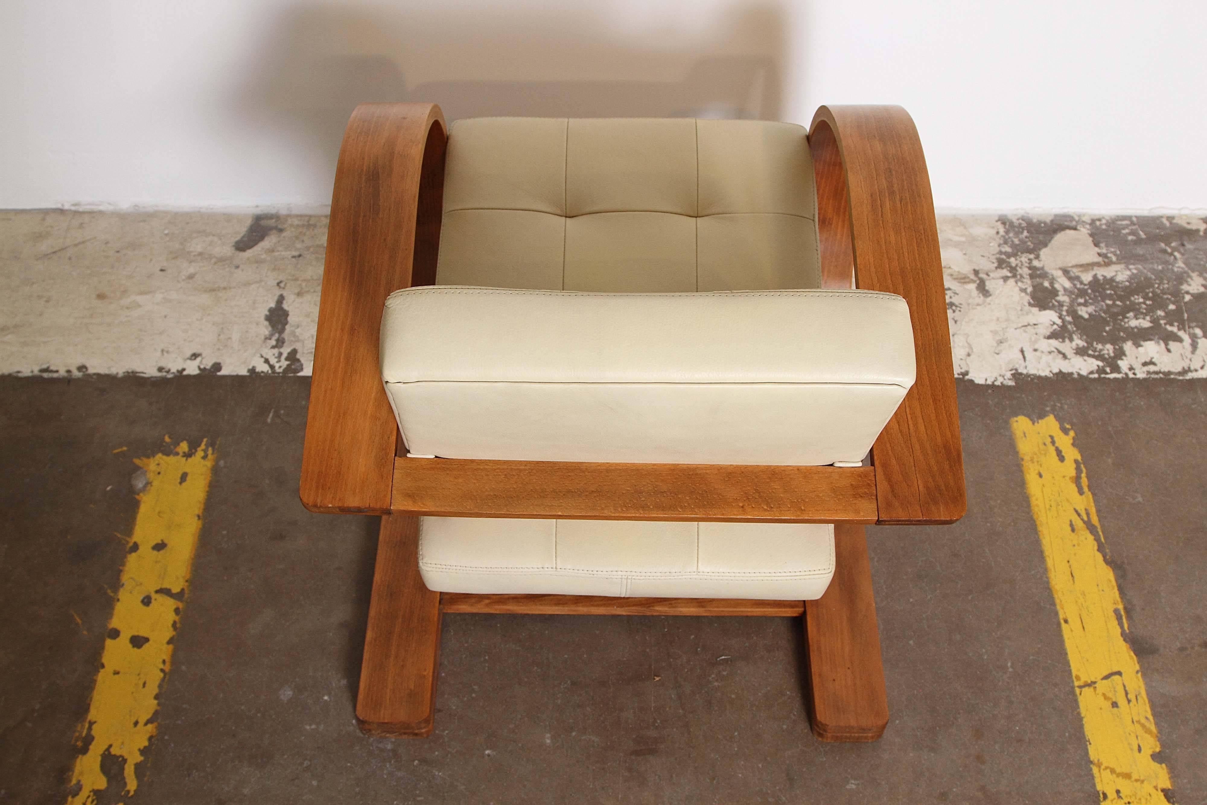 Streamline Art Deco Cantilevered Bentwood Modernist Lounge Chair 1