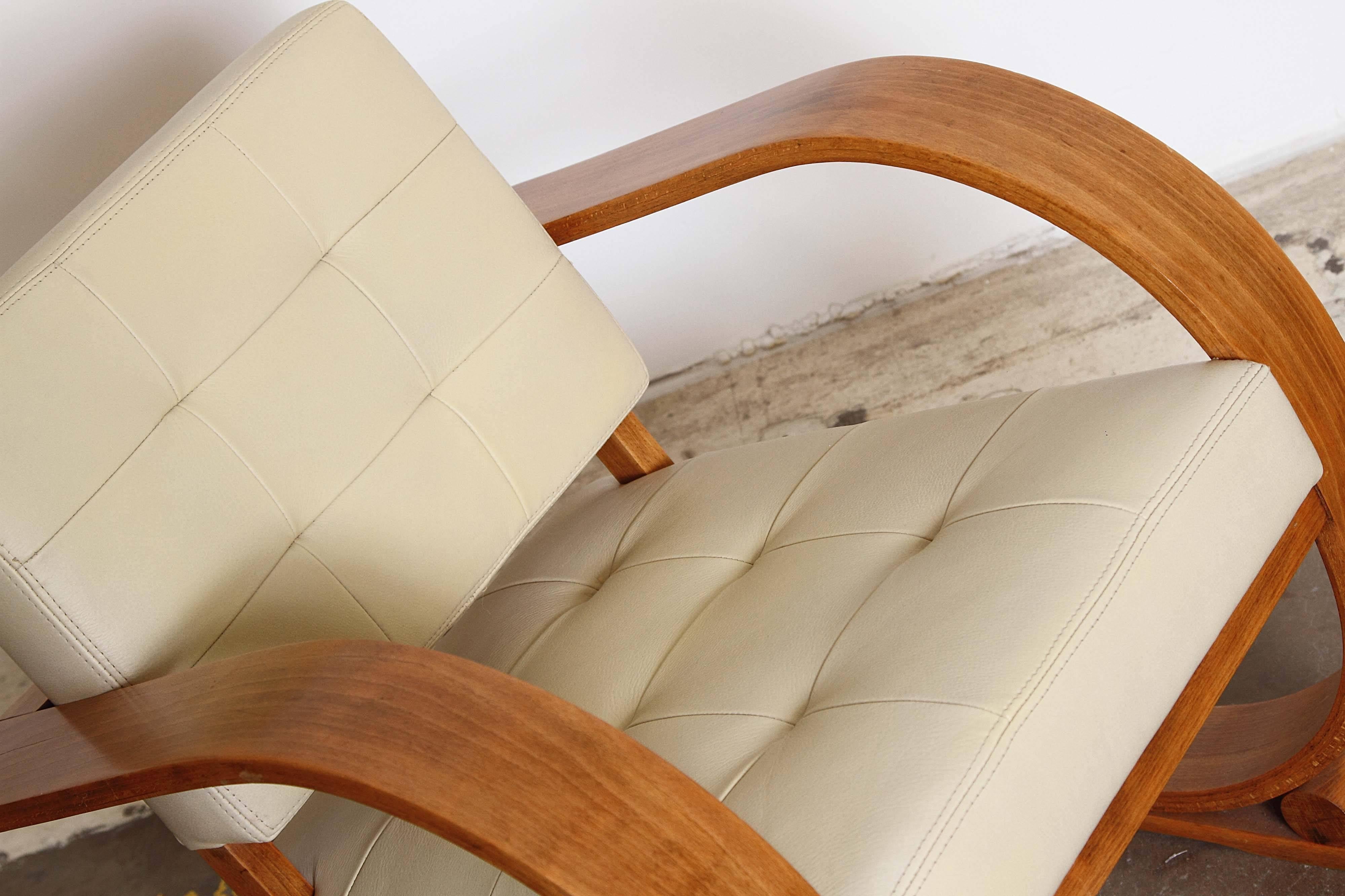 Streamline Art Deco Cantilevered Bentwood Modernist Lounge Chair 4