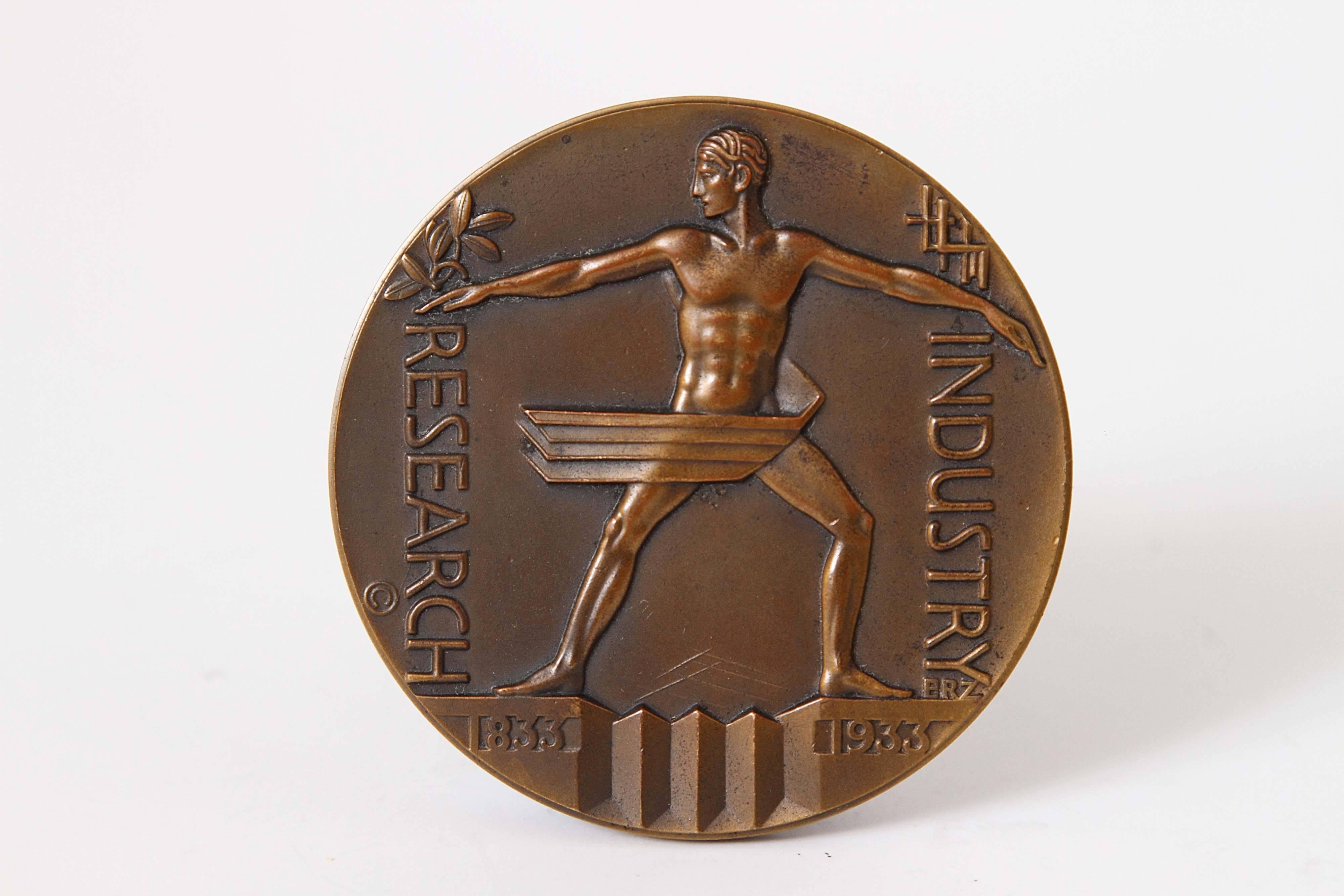20th Century Vintage Art Deco Machine Age Cubist Olympic Games Medallions / Ephemera Coke For Sale