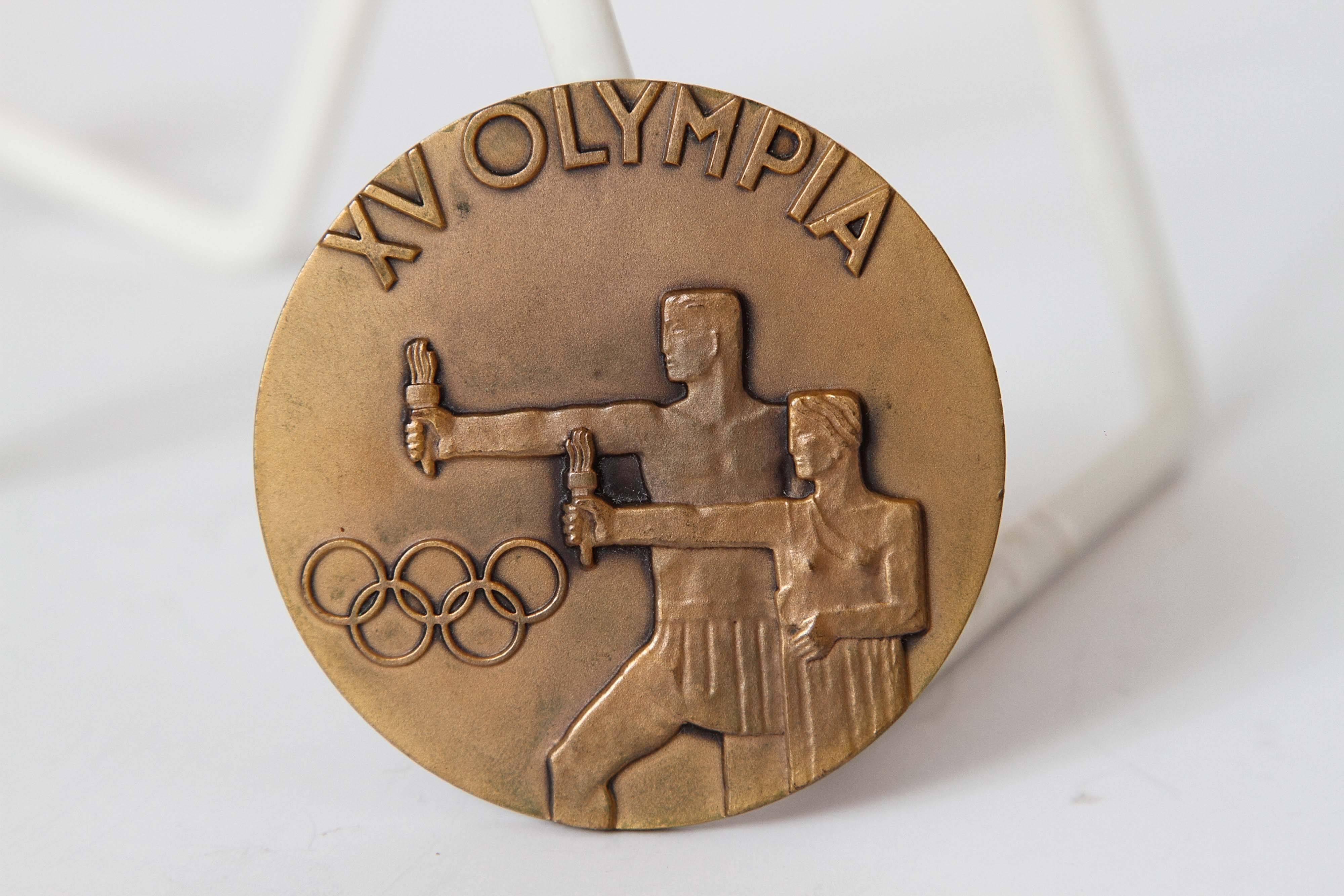 Vintage Art Deco Machine Age Cubist Olympic Games Medallions / Ephemera Coke For Sale 5