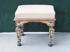 Pair of 19th Century Gilt and Polychrome Benches