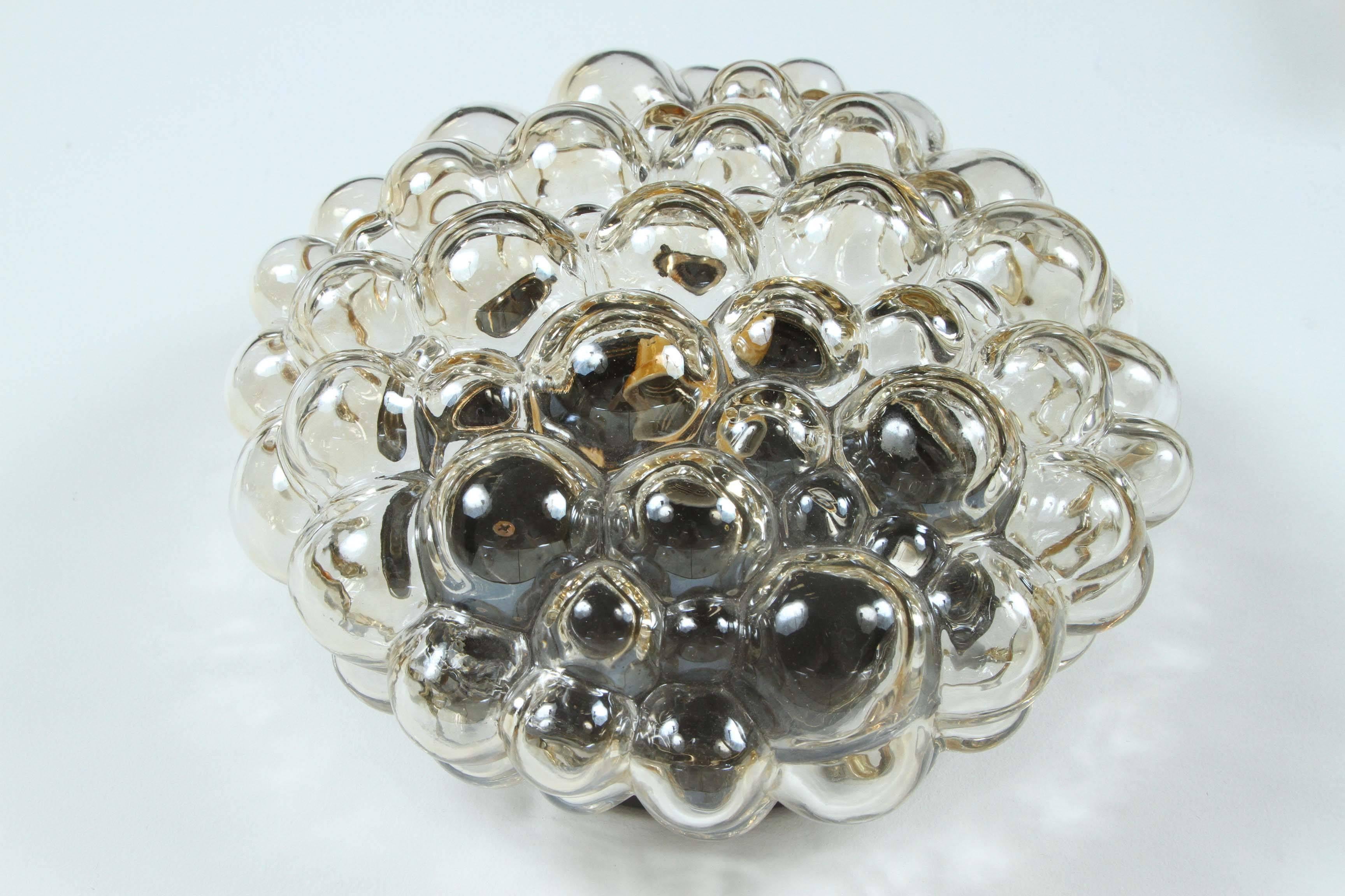 Mid-20th Century Limburg Champagne Bubble Glass Sconce / Flush Mount by Helena Tynell