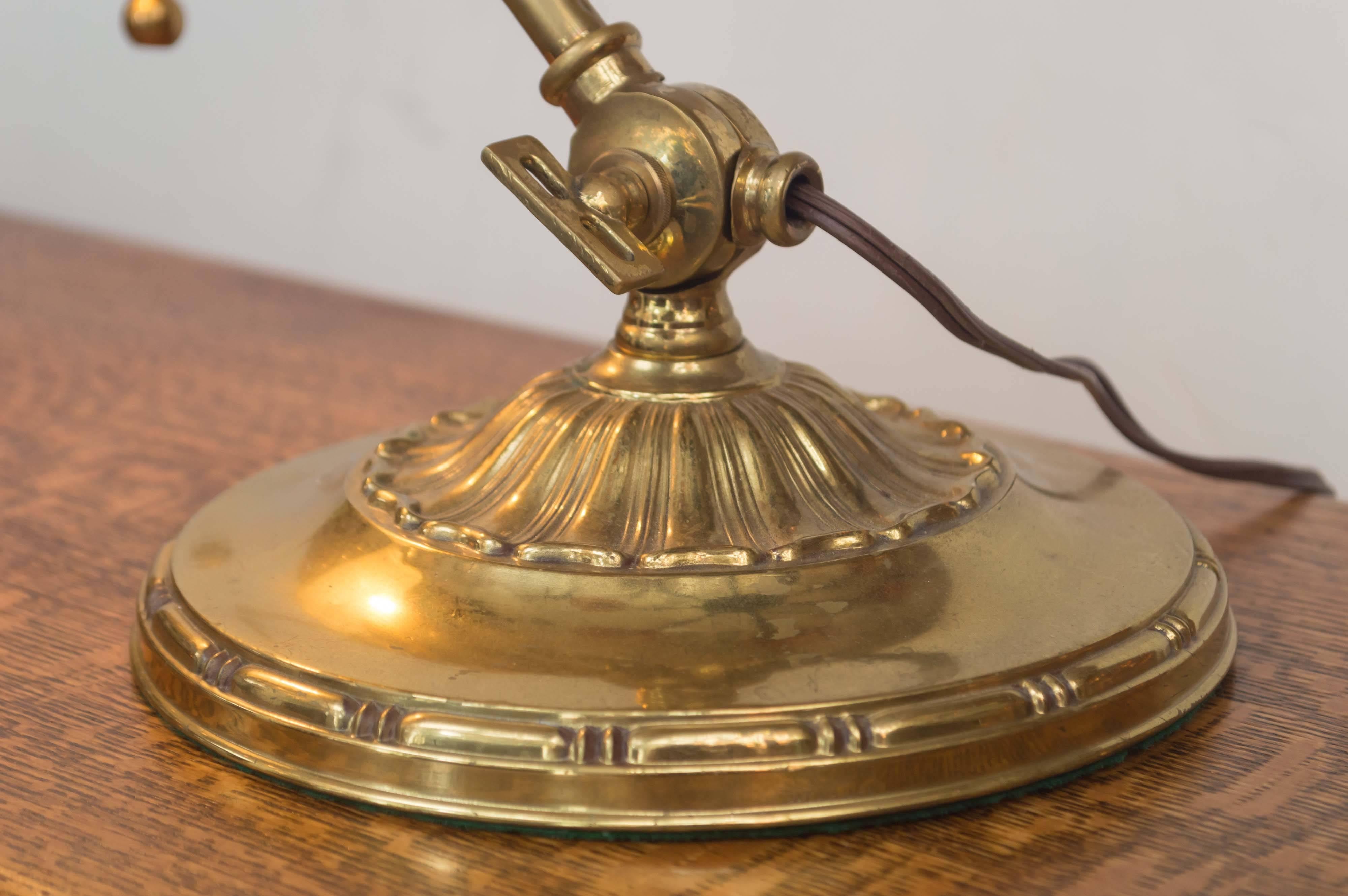 Early 20th Century Emeralite Banker's Desk Lamp