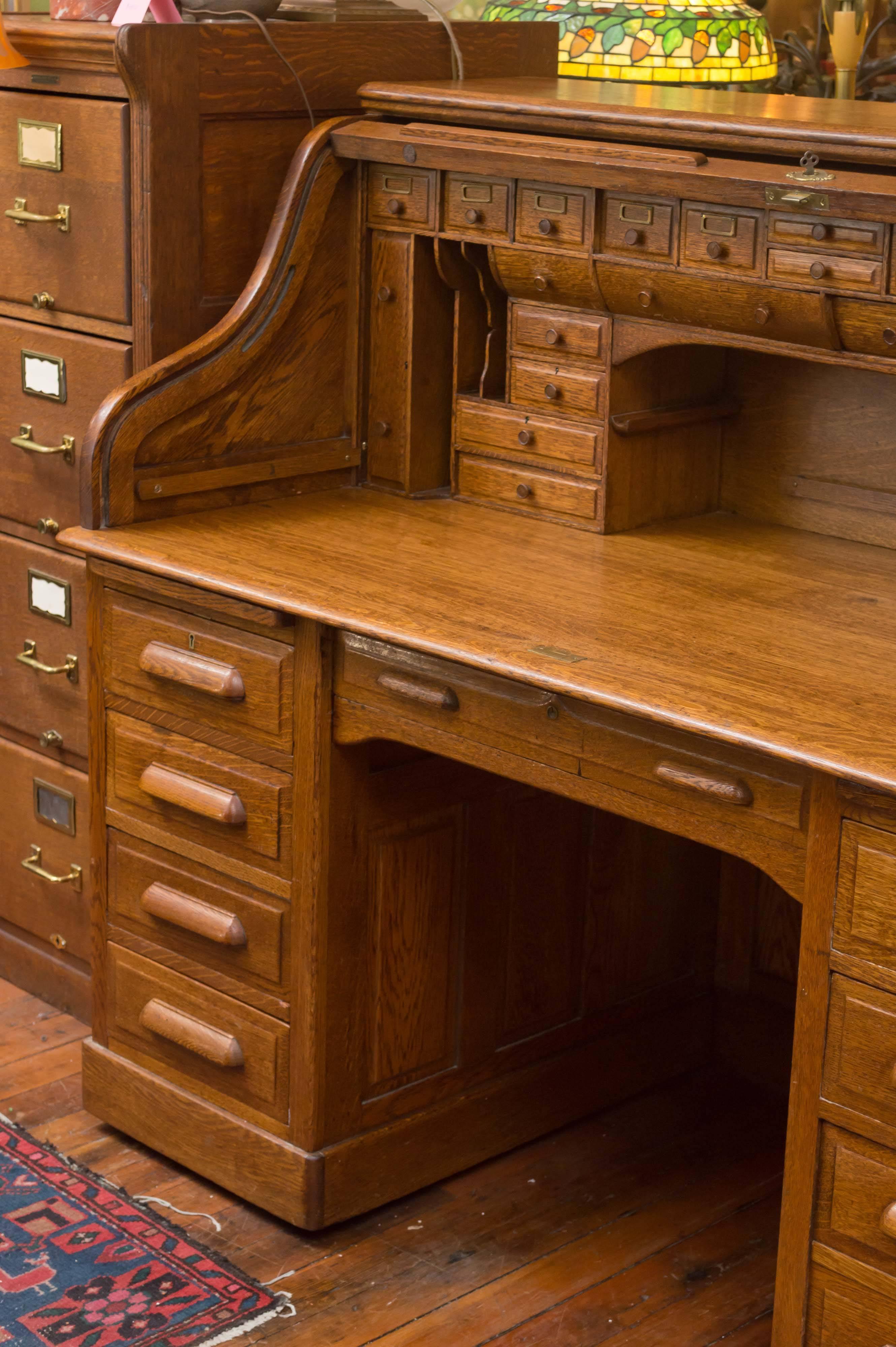 This is the desk people dream about owning. Quarter sawn oak, also known as 