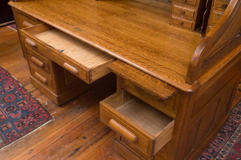 Exceptional Oversized S Type Oak Roll Top Desk At 1stdibs