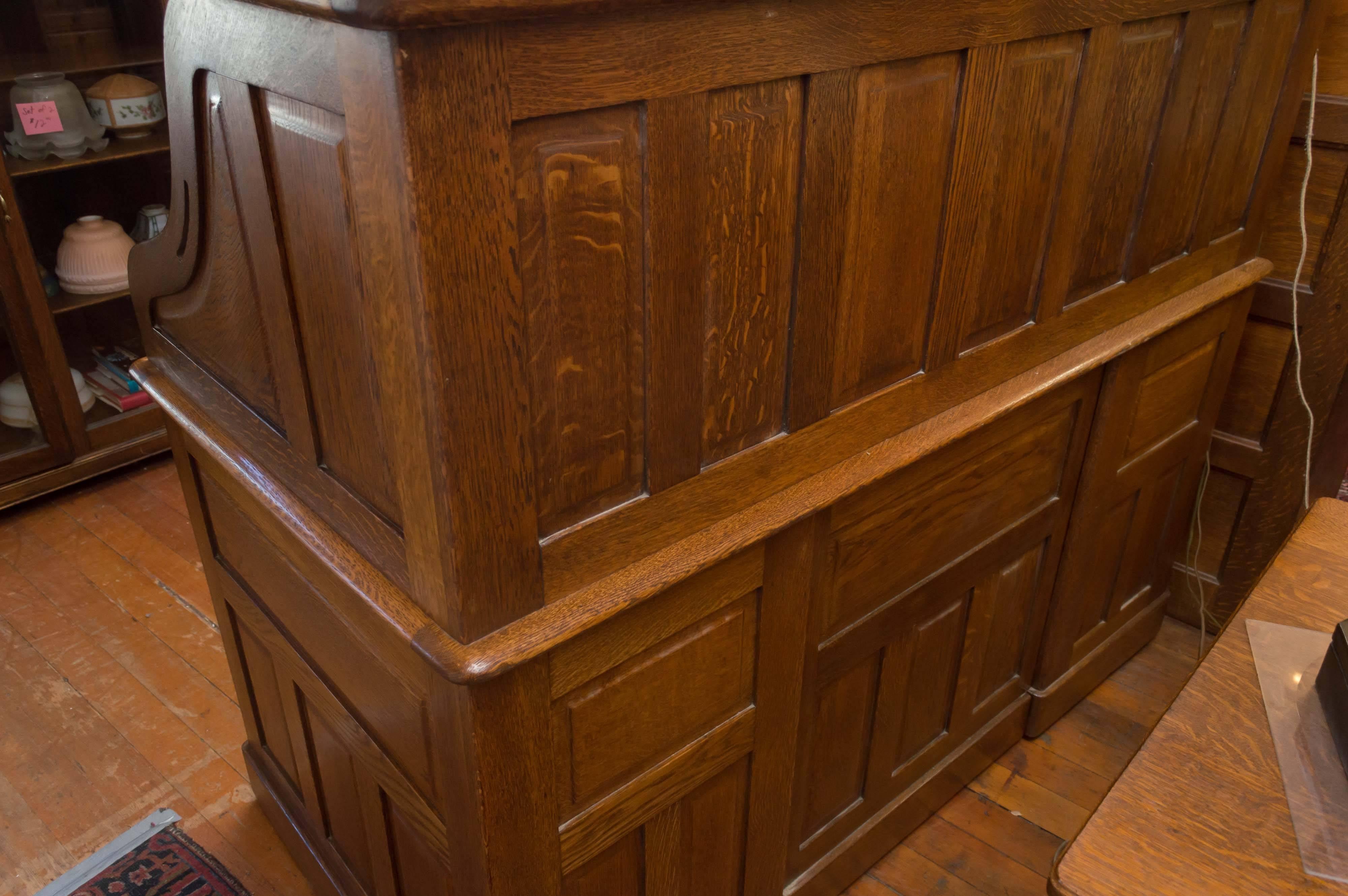 Hand-Crafted Exceptional Oversized S-Type Oak Roll Top Desk