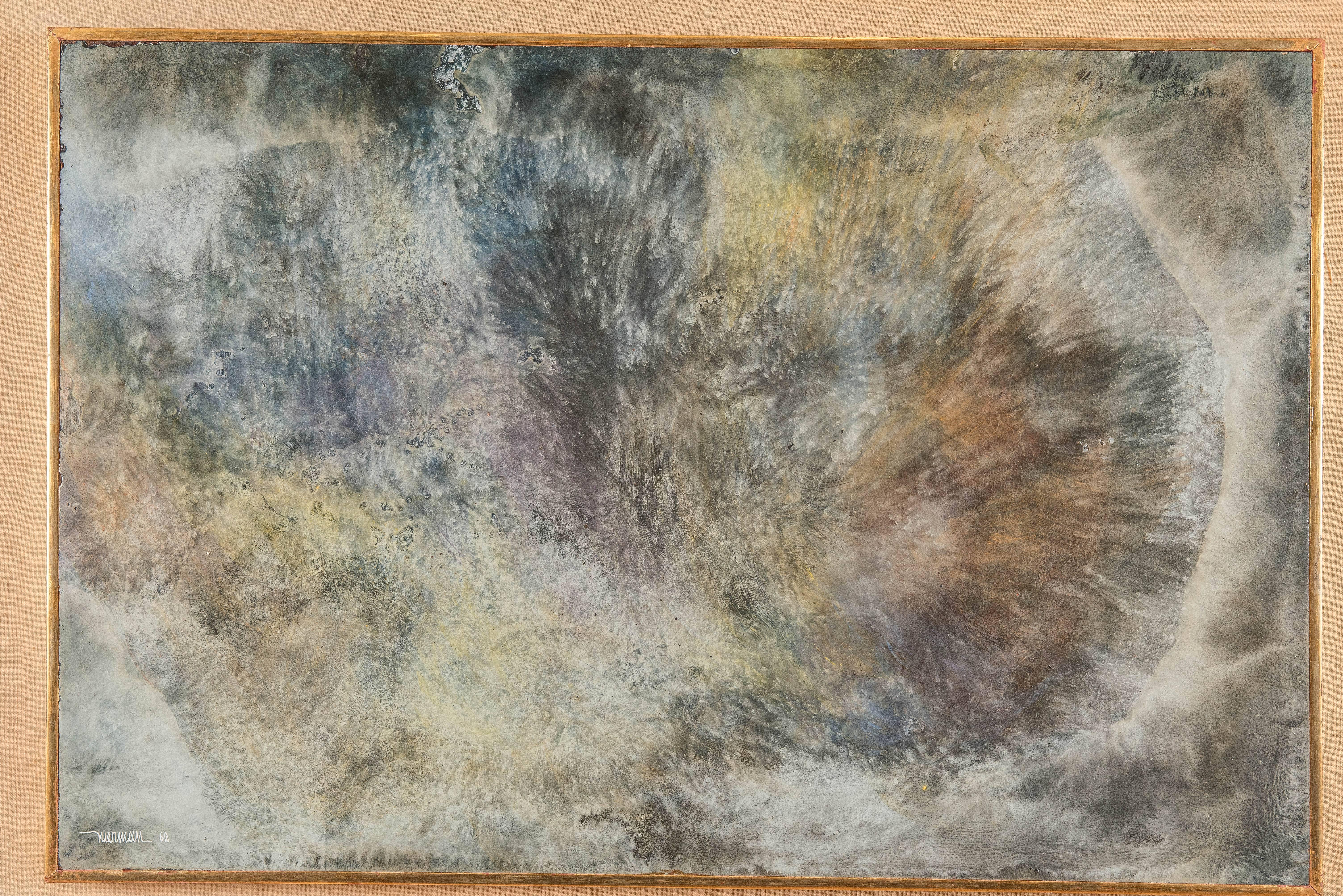 Mexican Abstract Painting by Leonardo Nierman, 1962