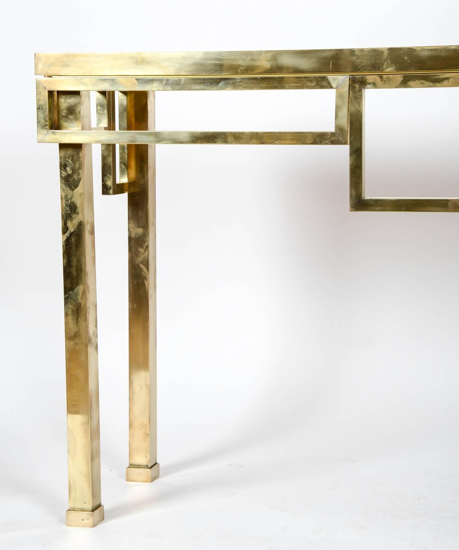 Modern One vintage console in brass For Sale