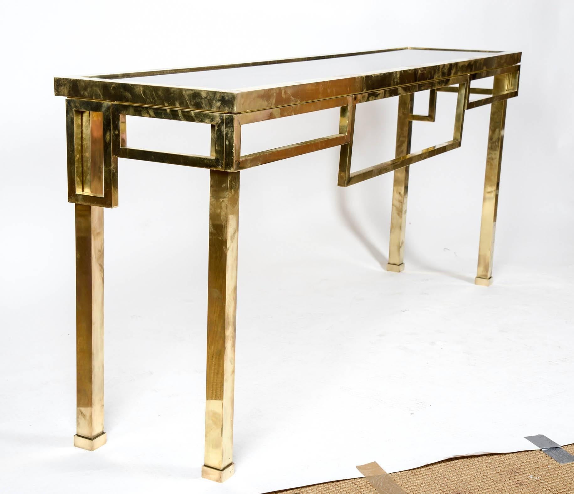 French One vintage console in brass For Sale
