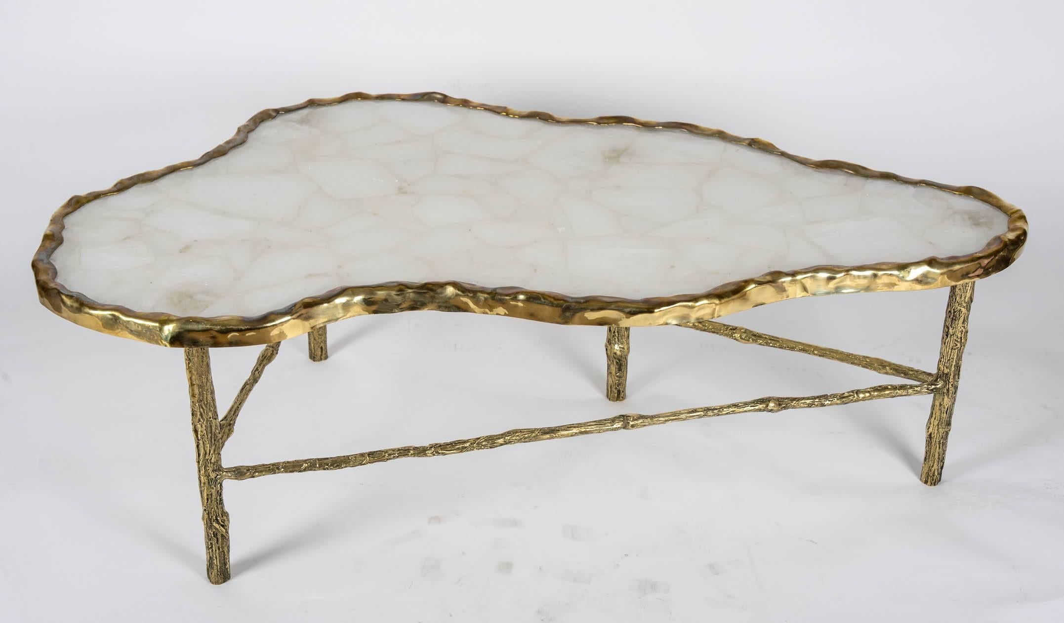 French Pair of Rock Crystal Coffee Tables﻿
